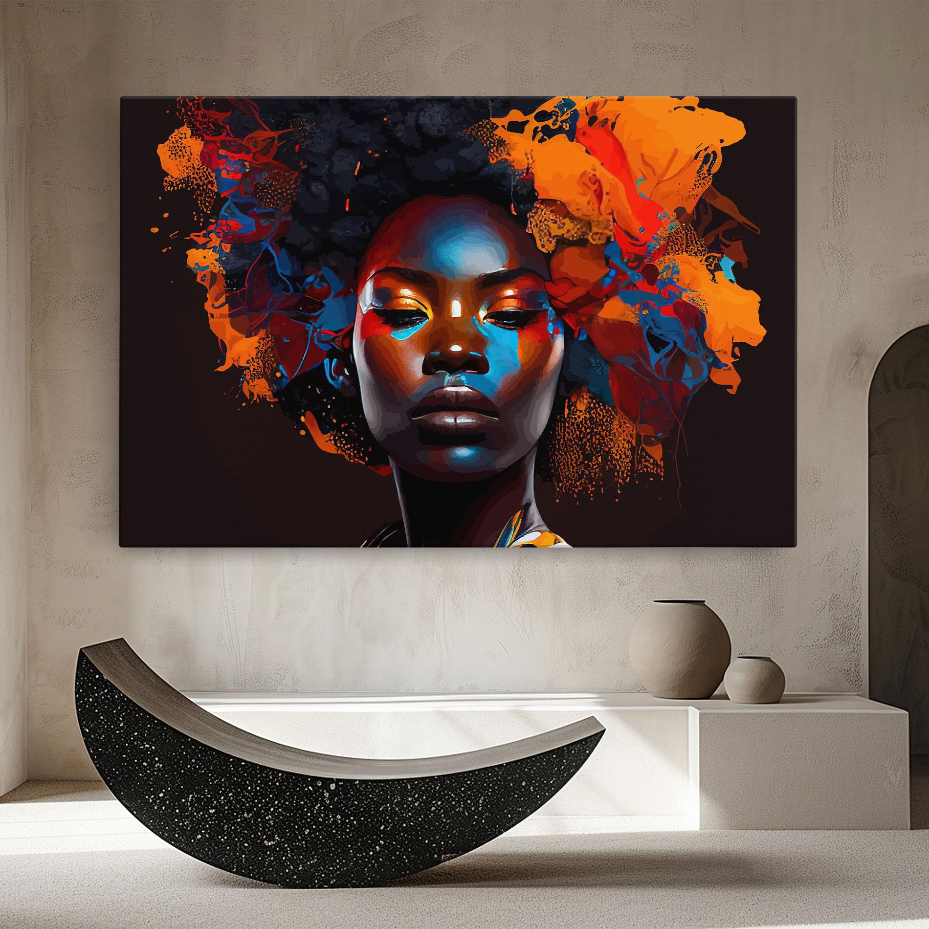 Tablou Canvas Africat Yellow Hair mockup 8