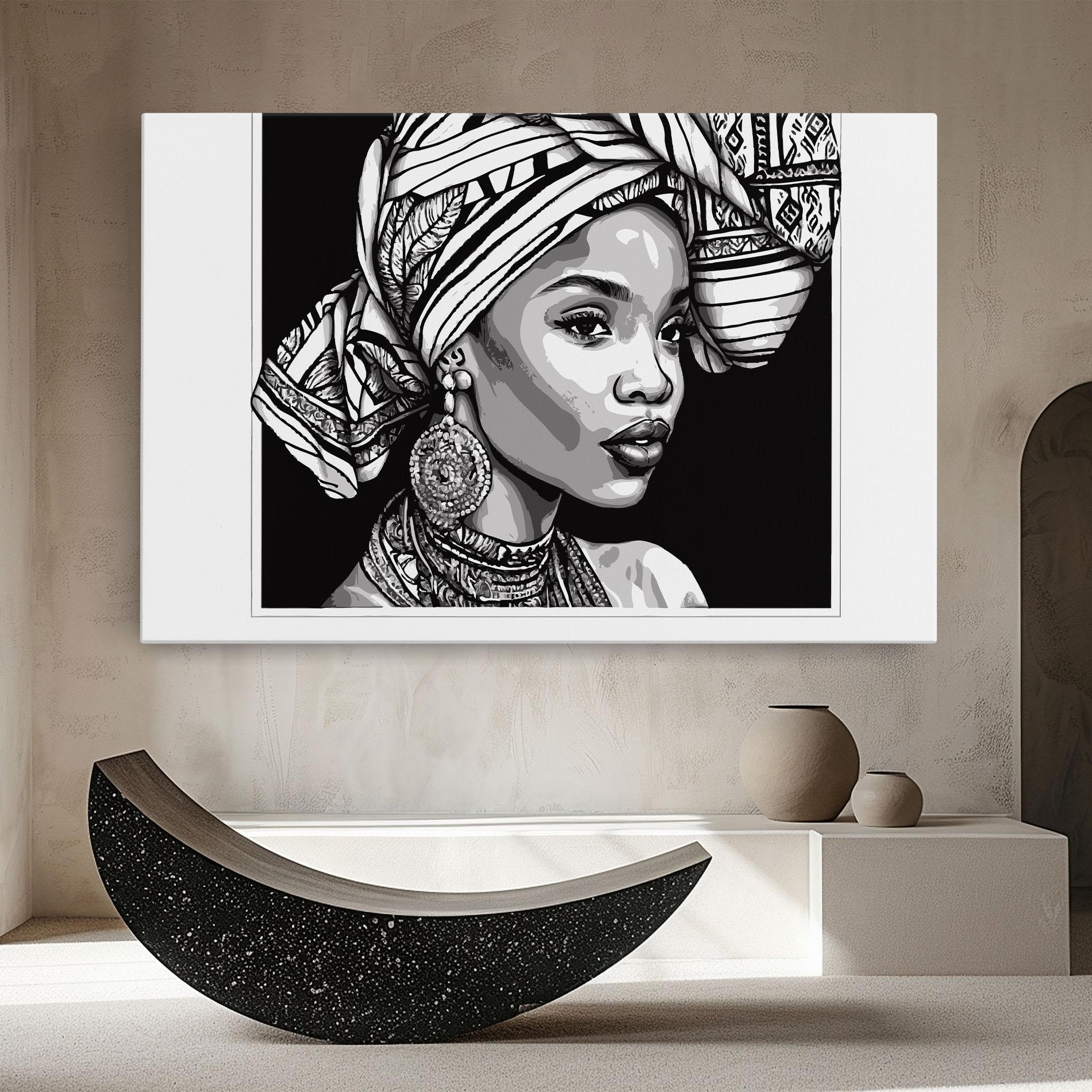 Tablou Canvas Beautiful African Lady mockup 8