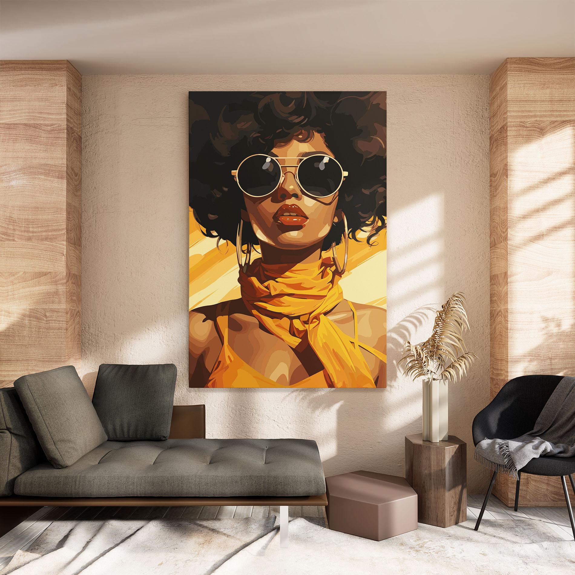 Tablou Canvas African Yellow Woman mockup 8