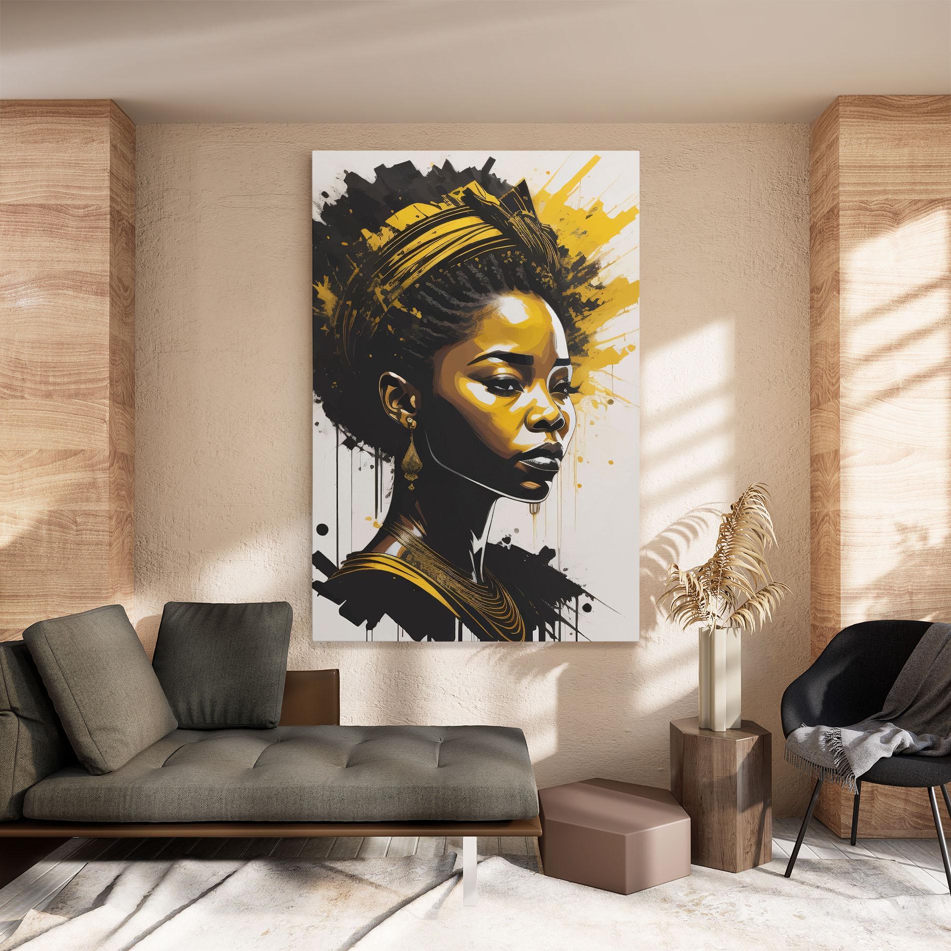 Tablou Canvas Gold African Woman mockup 8