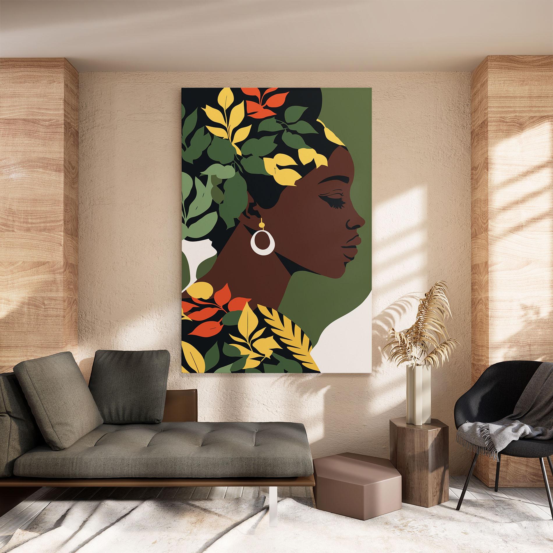 Tablou Canvas Yellow Leaf Africa mockup 8