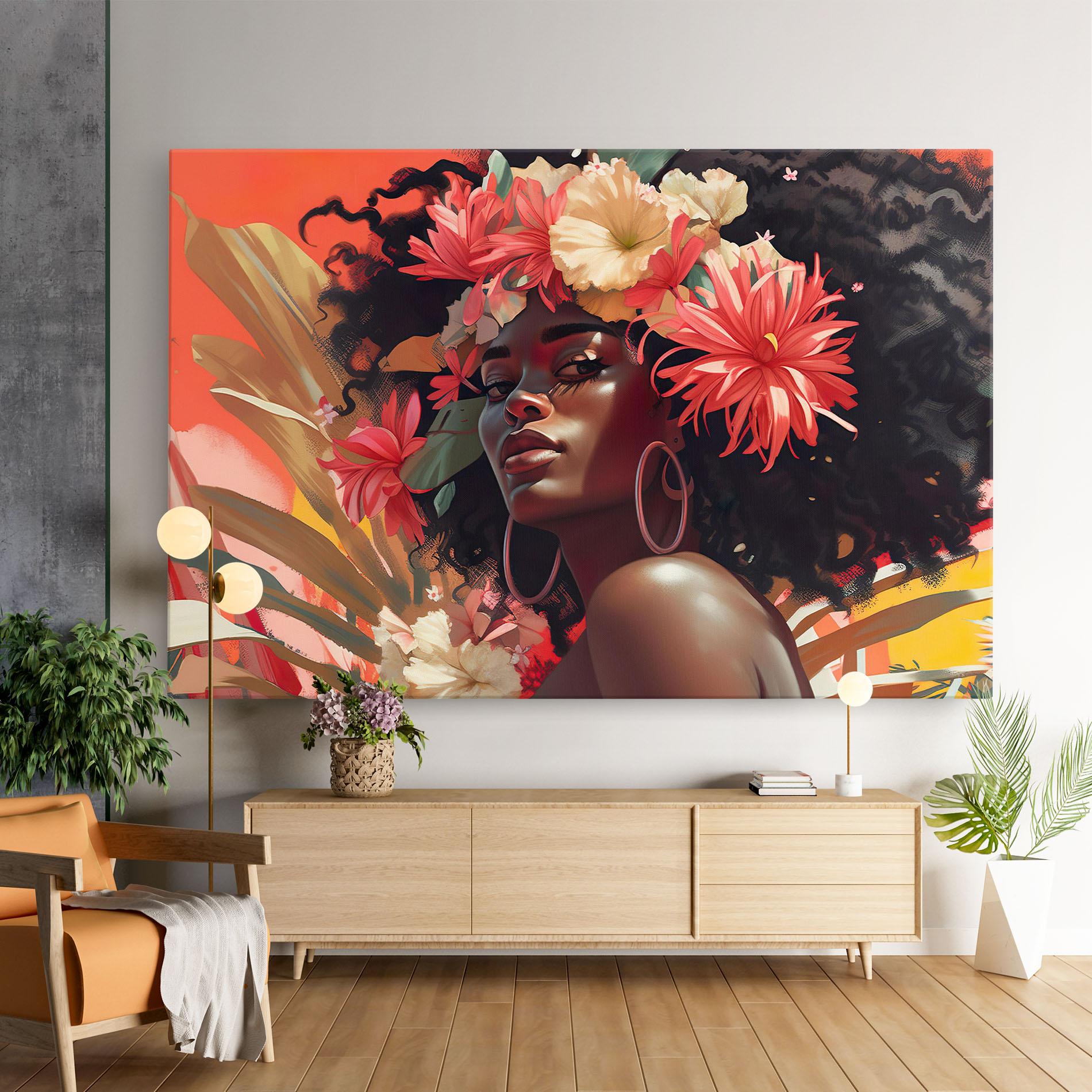 Tablou Canvas African Flower Woman mockup 9