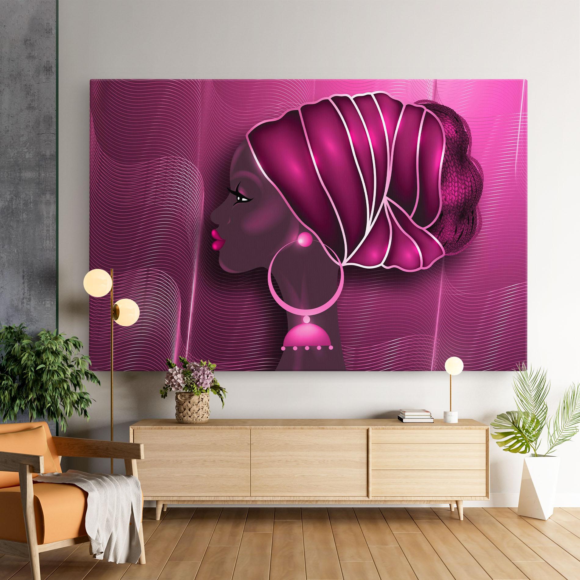 Tablou Canvas African Pink Woman mockup 9