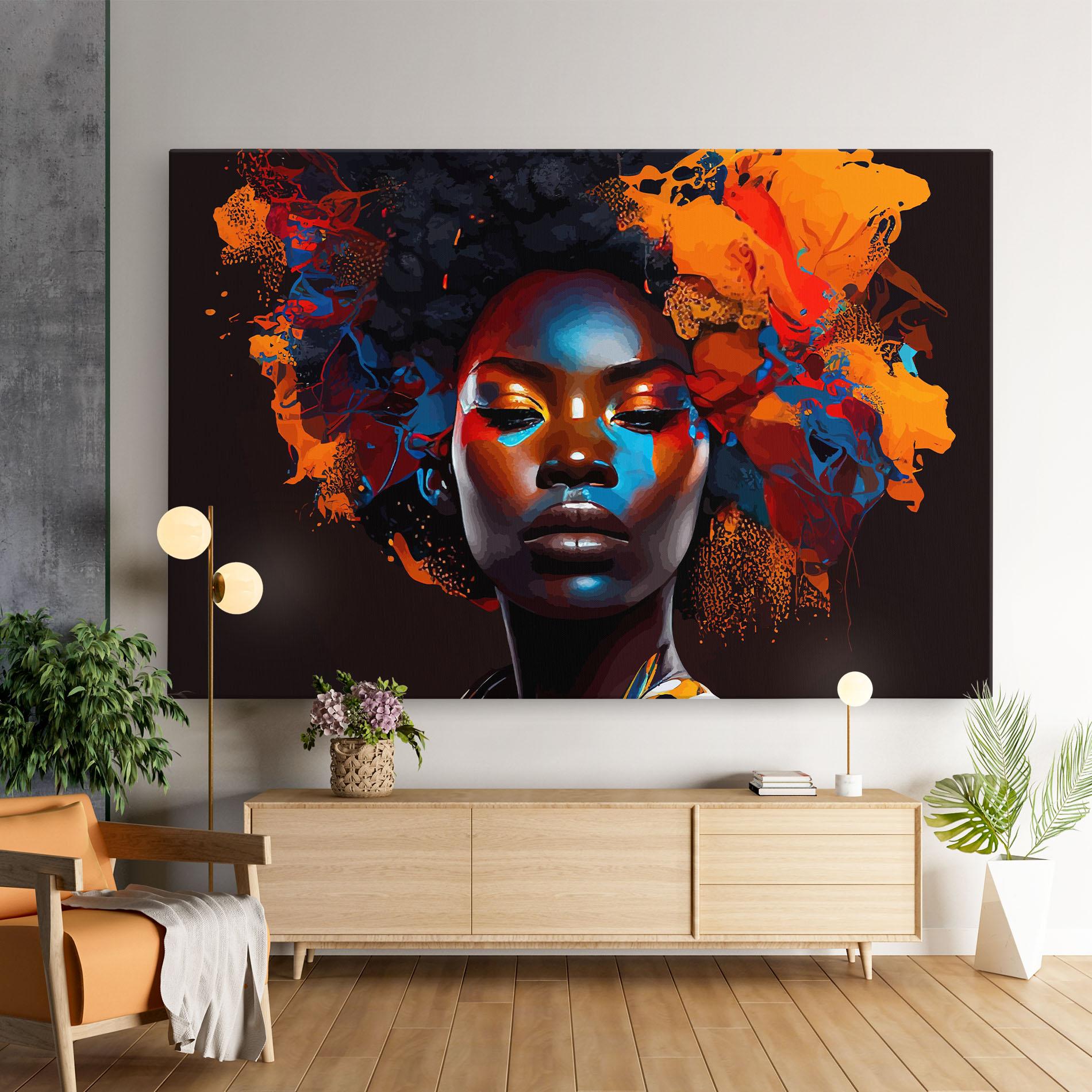 Tablou Canvas Africat Yellow Hair mockup 9