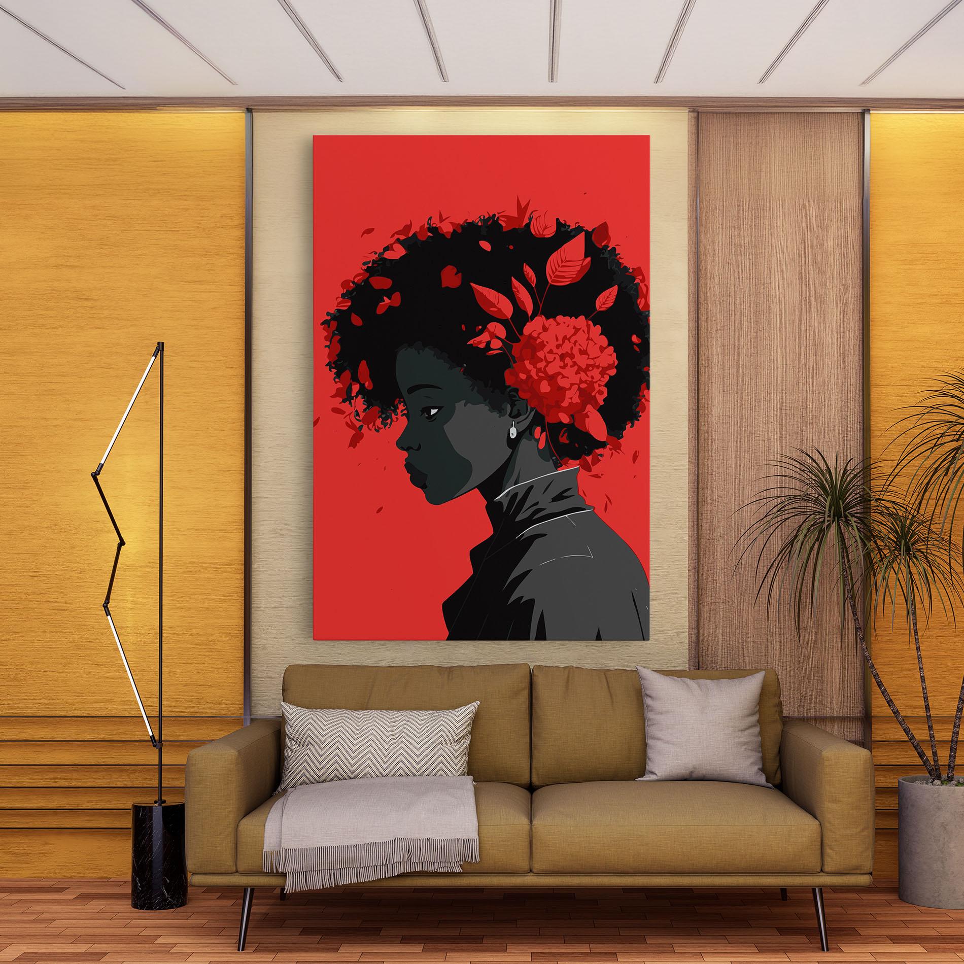 Tablou Canvas African Red Flower mockup 9