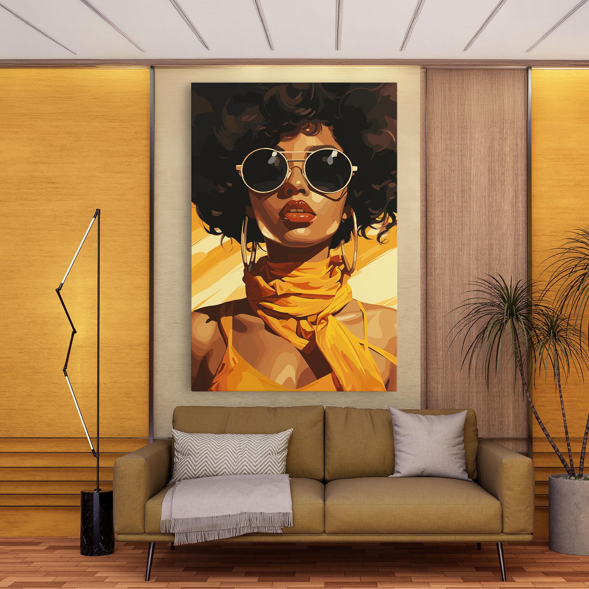 Tablou Canvas African Yellow Woman mockup 9