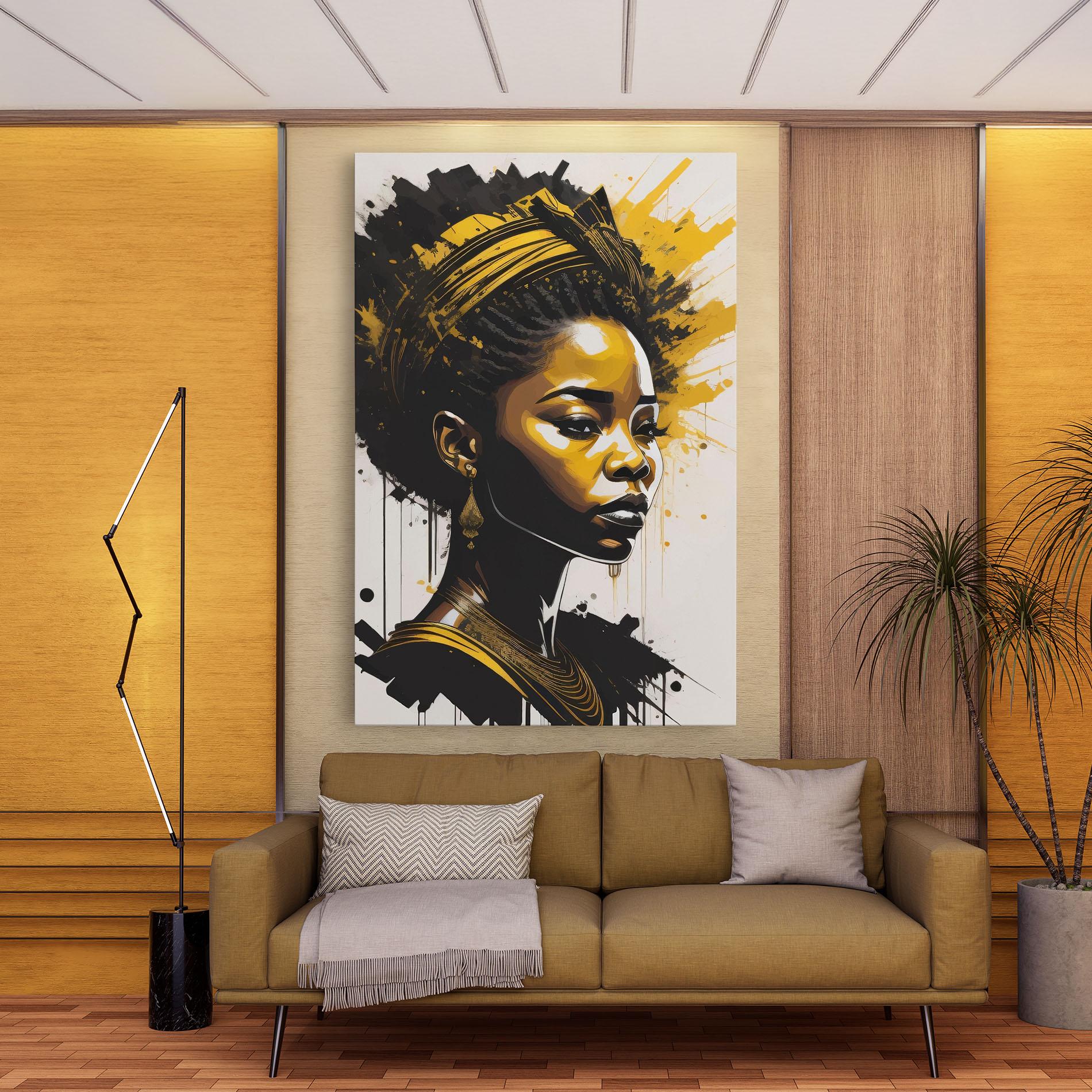 Tablou Canvas Gold African Woman mockup 9