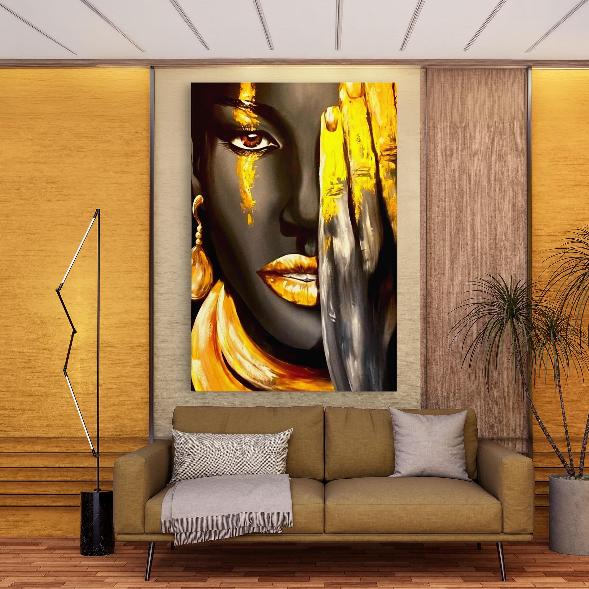 Tablou Canvas Golden African Women mockup 9