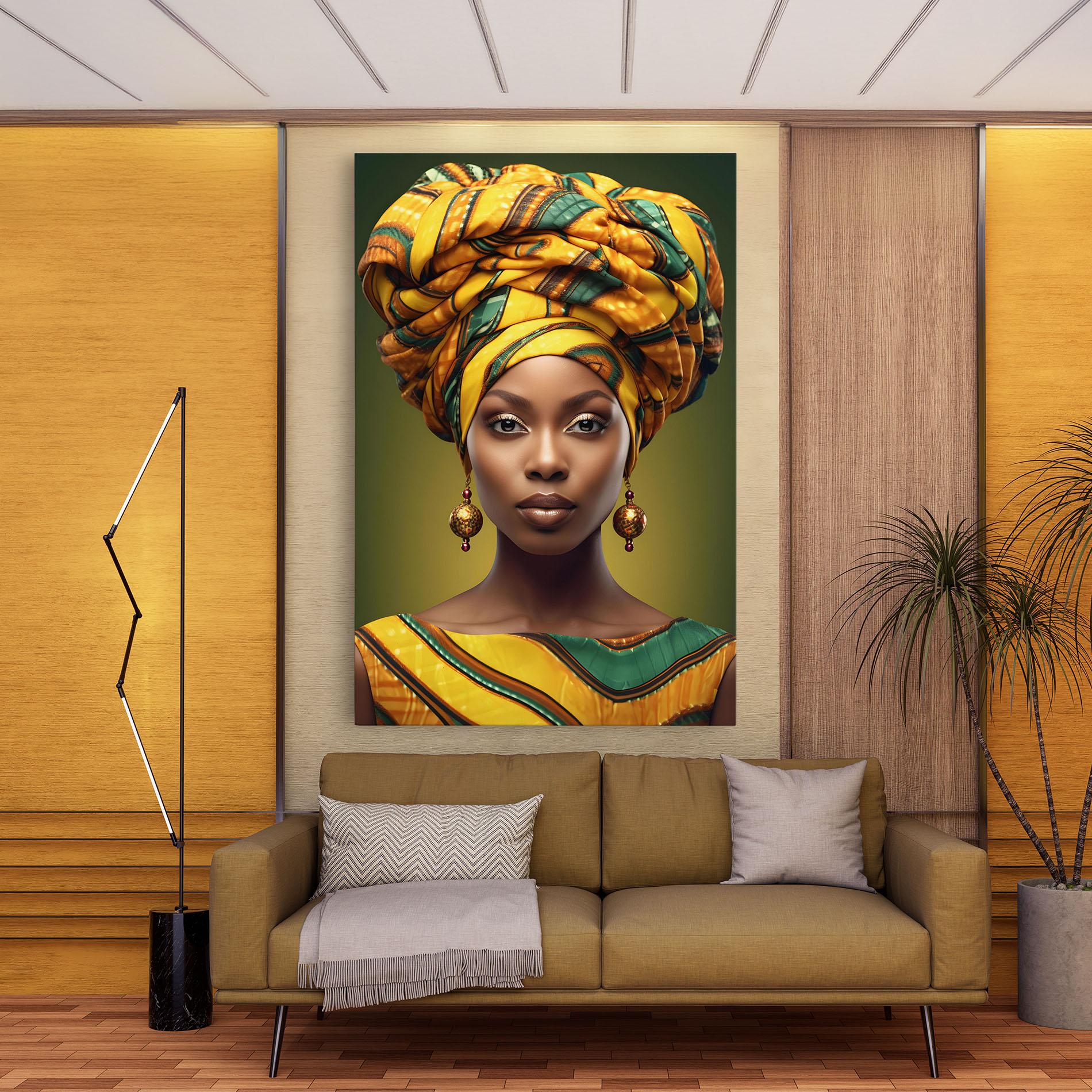 Tablou Canvas Yellow Scarf Woman mockup 9