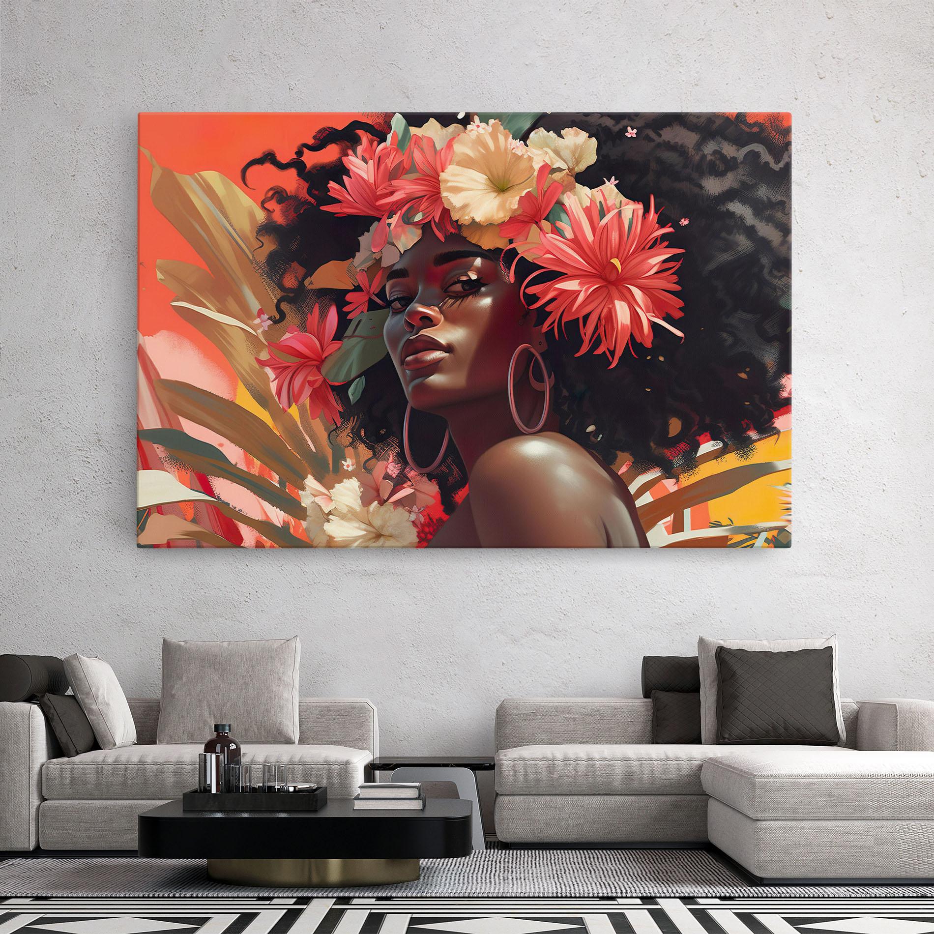 Tablou Canvas African Flower Woman mockup 2