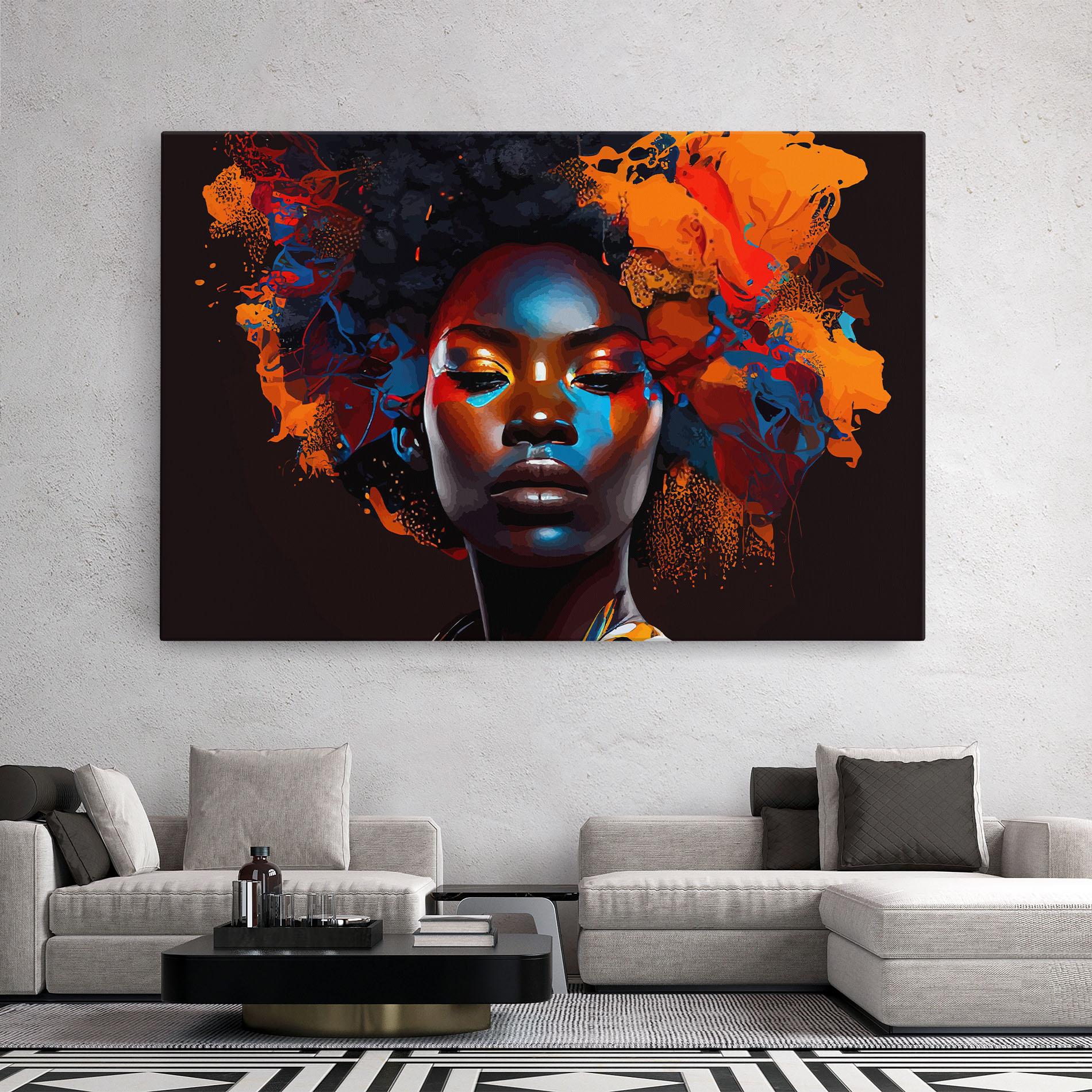 Tablou Canvas Africat Yellow Hair mockup 2