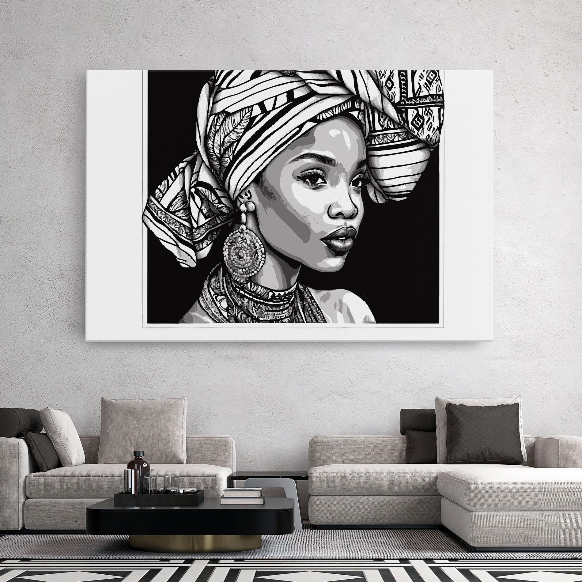 Tablou Canvas Beautiful African Lady mockup 2