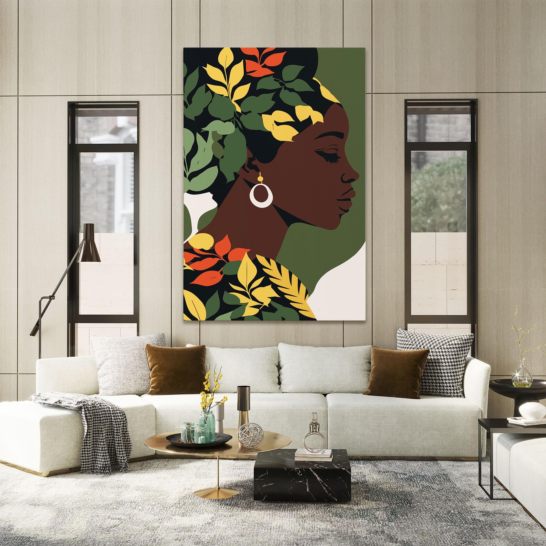 Tablou Canvas Yellow Leaf Africa mockup 2