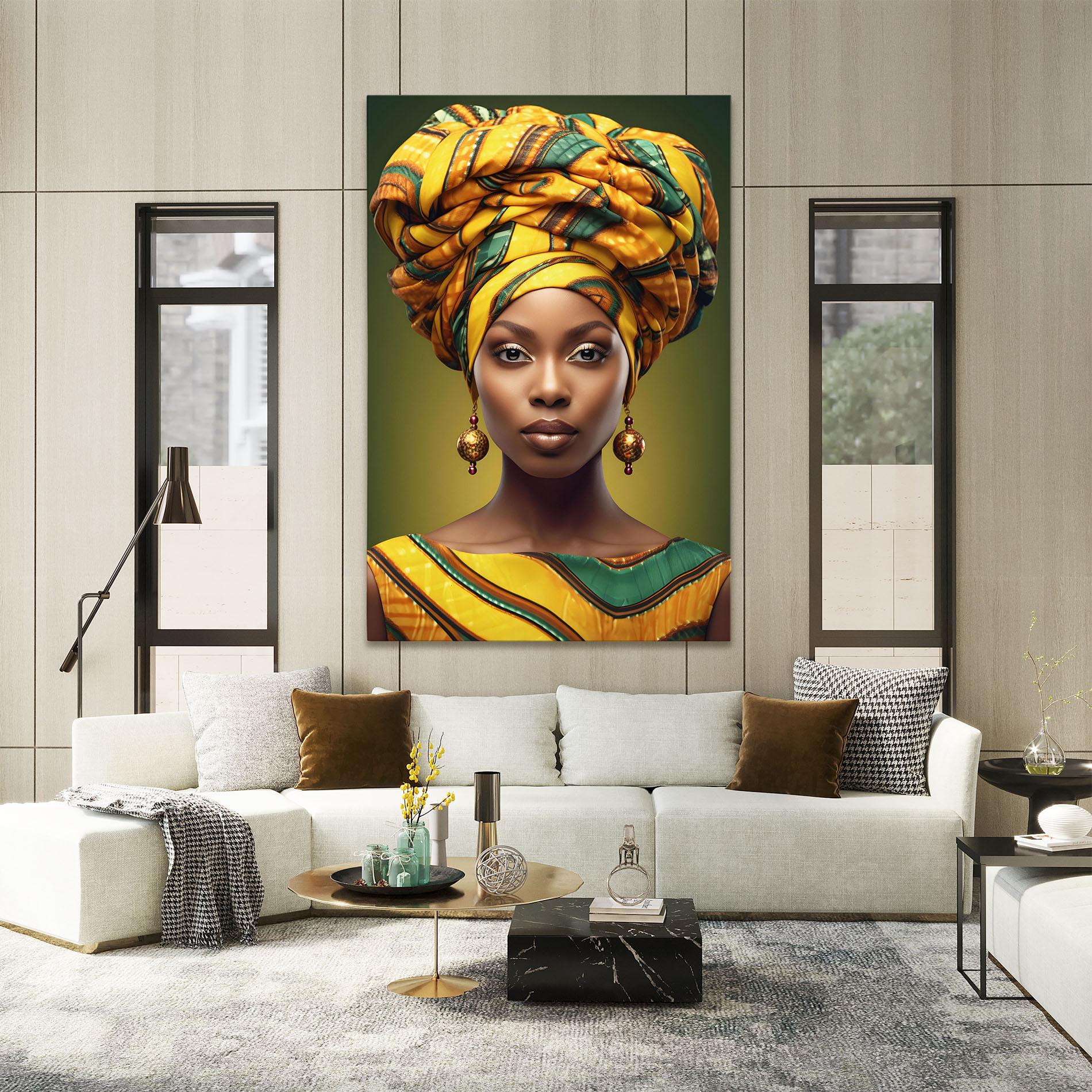 Tablou Canvas Yellow Scarf Woman mockup 2