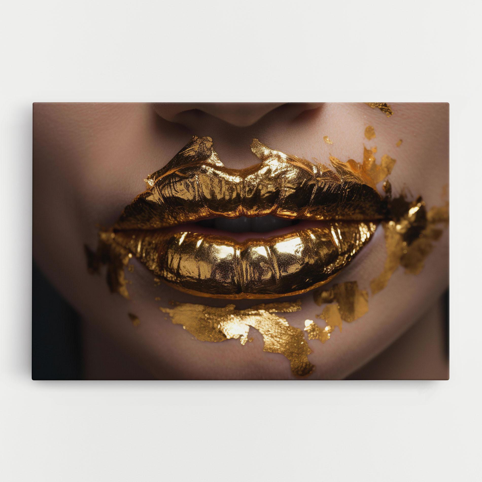 Tablou Canvas Close Gold Lips mockup 0