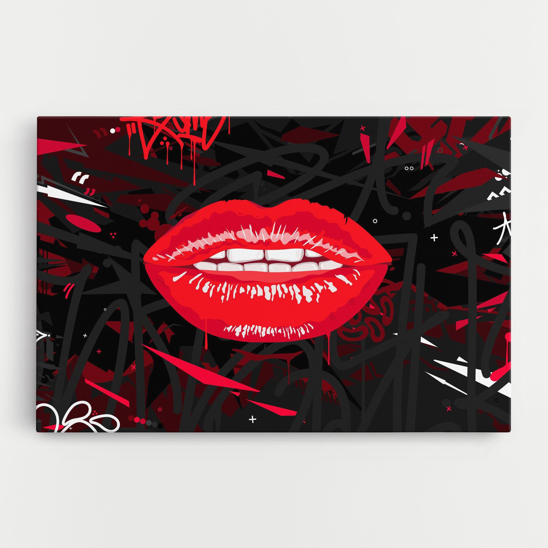 Tablou Canvas Graff Lips mockup 0