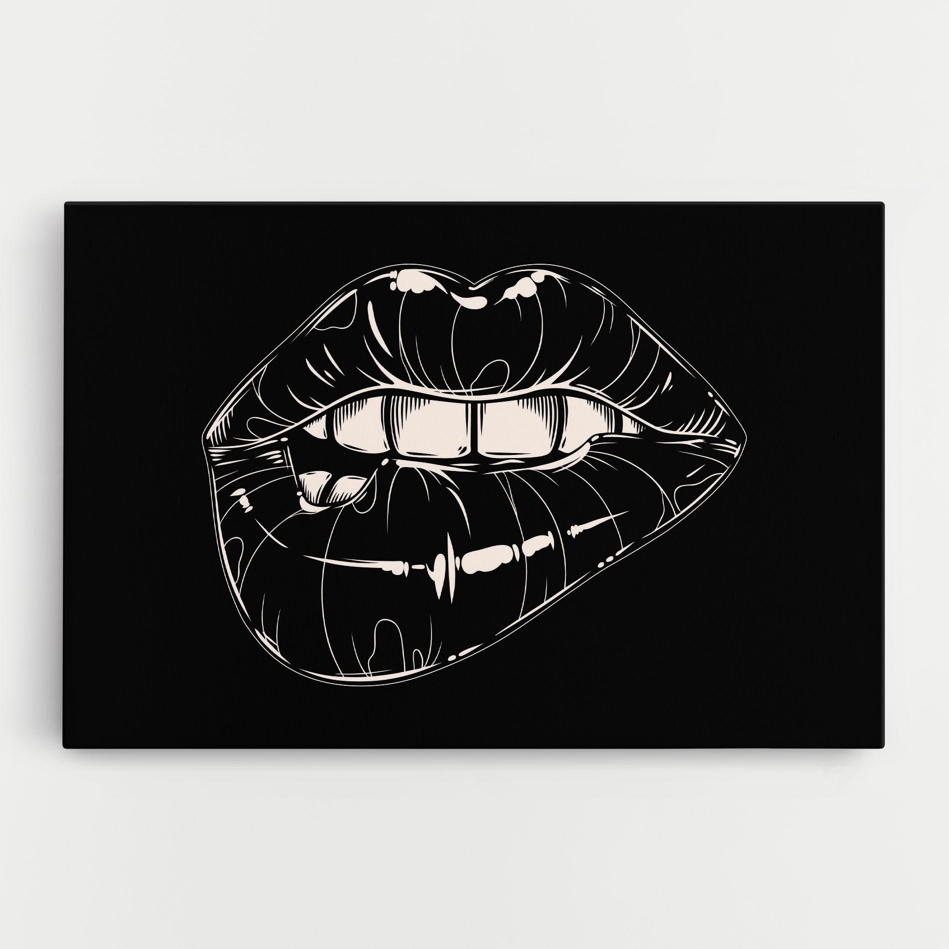 Tablou Canvas Juicy Lips On Black mockup 0