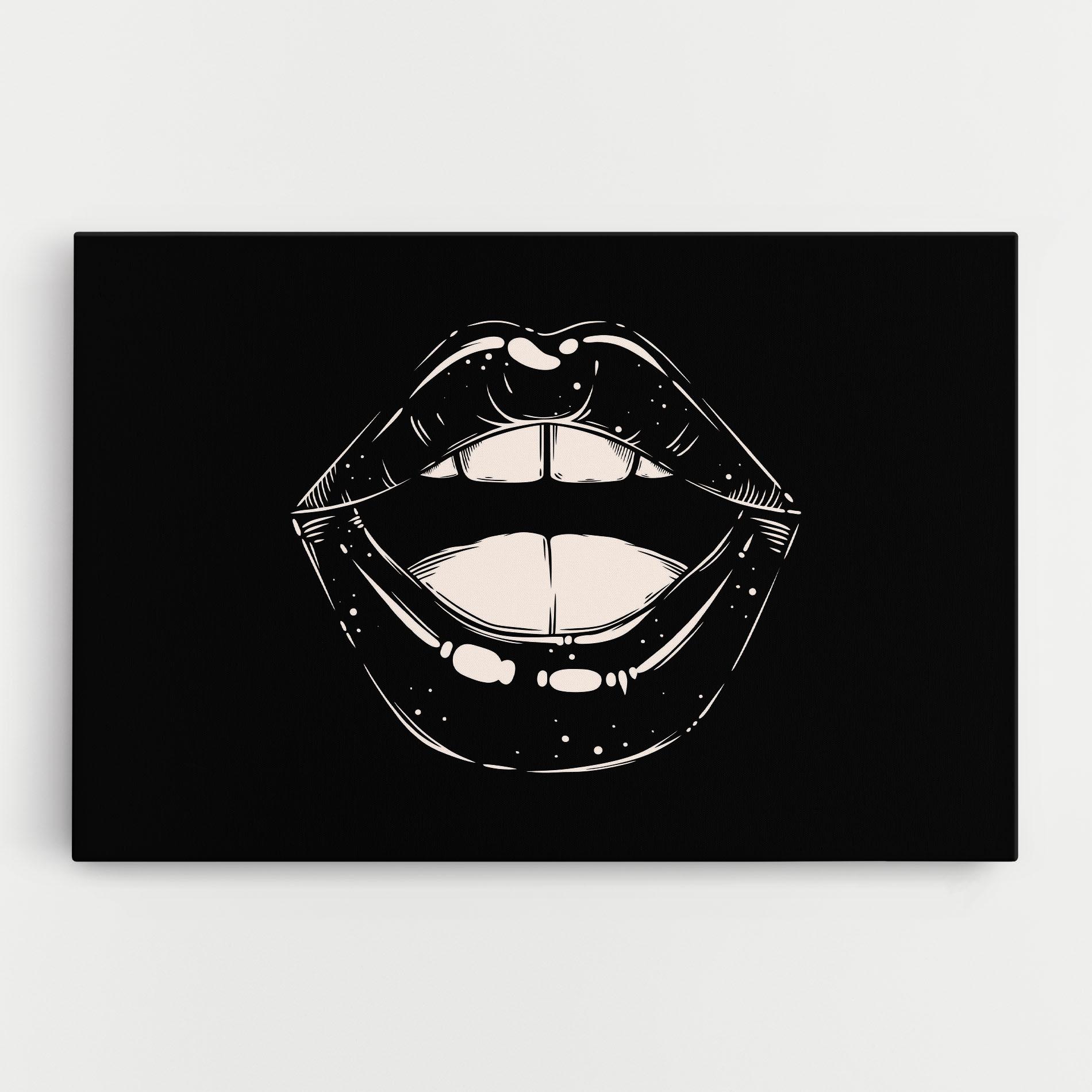 Tablou Canvas Lips On Black mockup 0