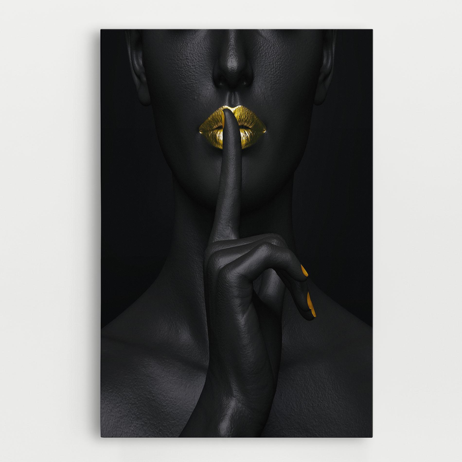 Tablou Canvas Silence Lips Portrait mockup 0