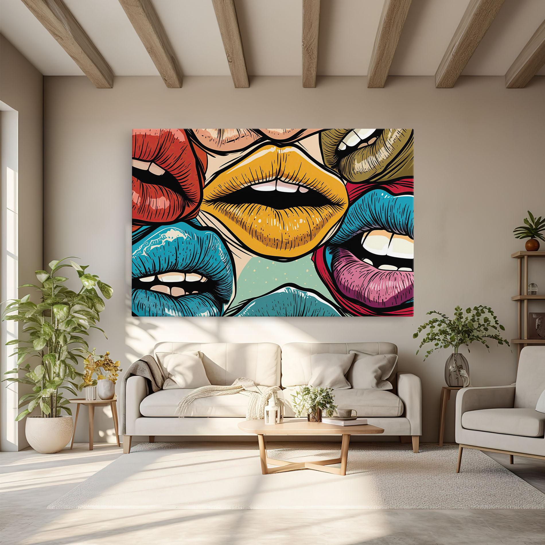 Tablou Canvas Comic Book Color Lips mockup 6