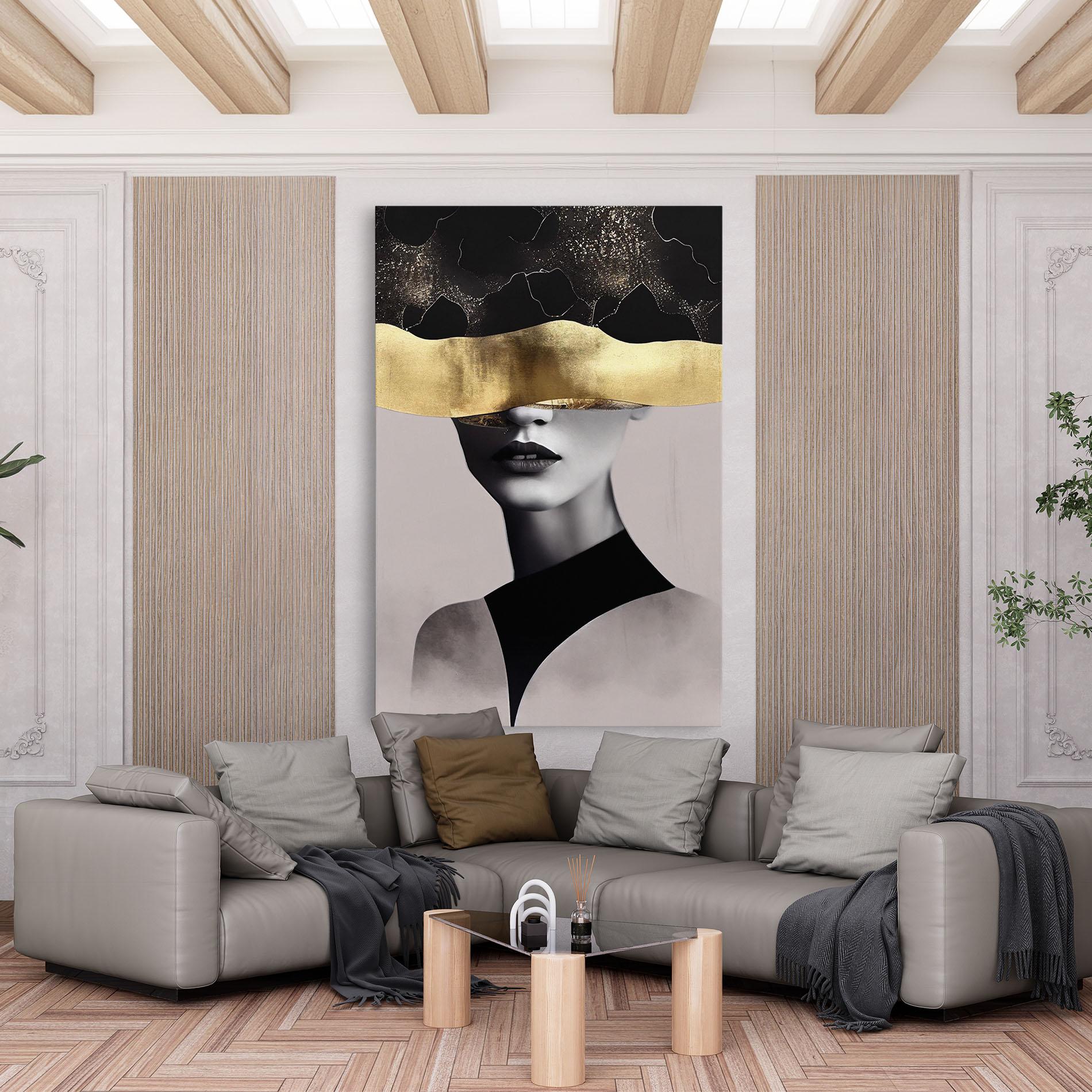 Tablou Canvas Grey Lips mockup 6