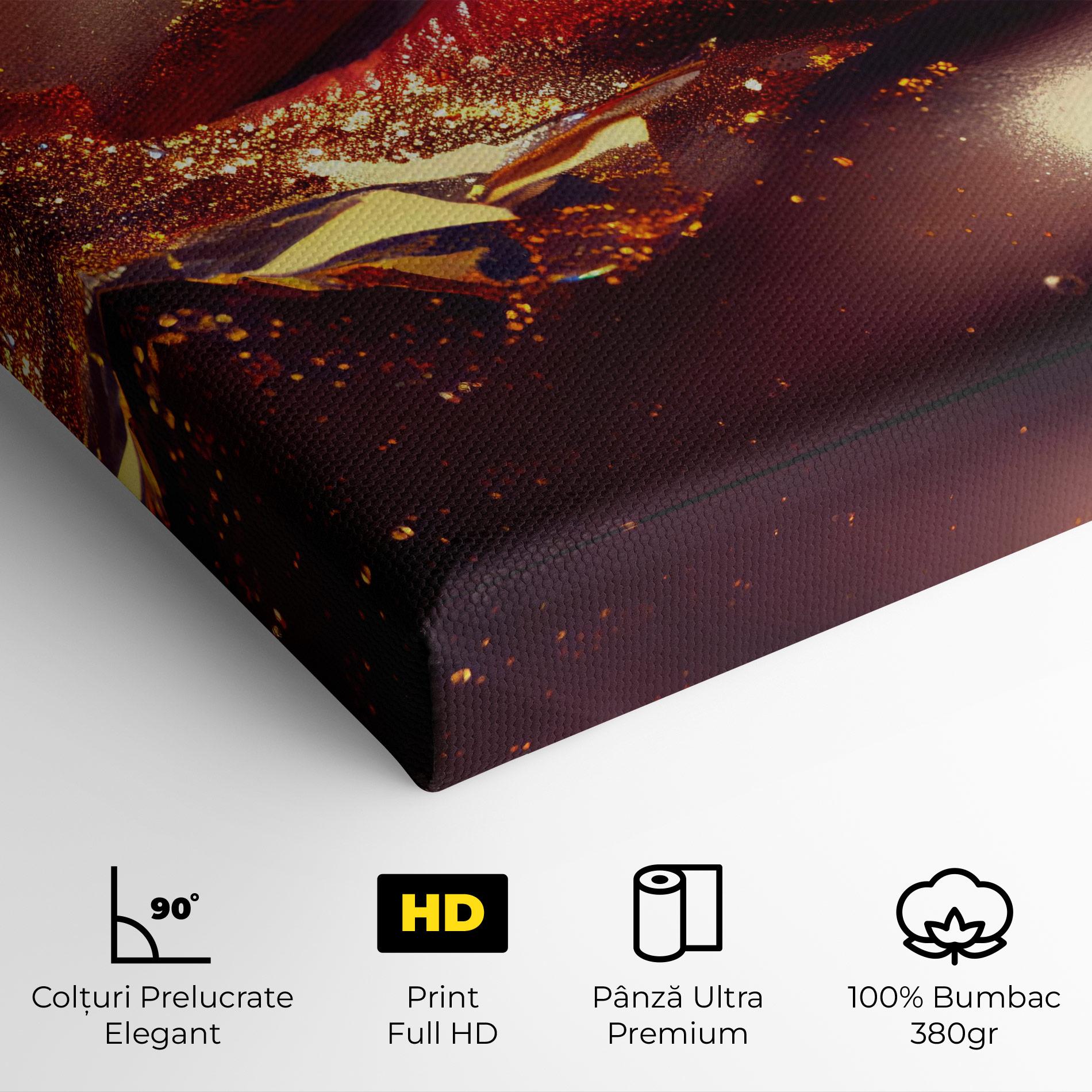Tablou Canvas Gold Glitter Lips mockup 4