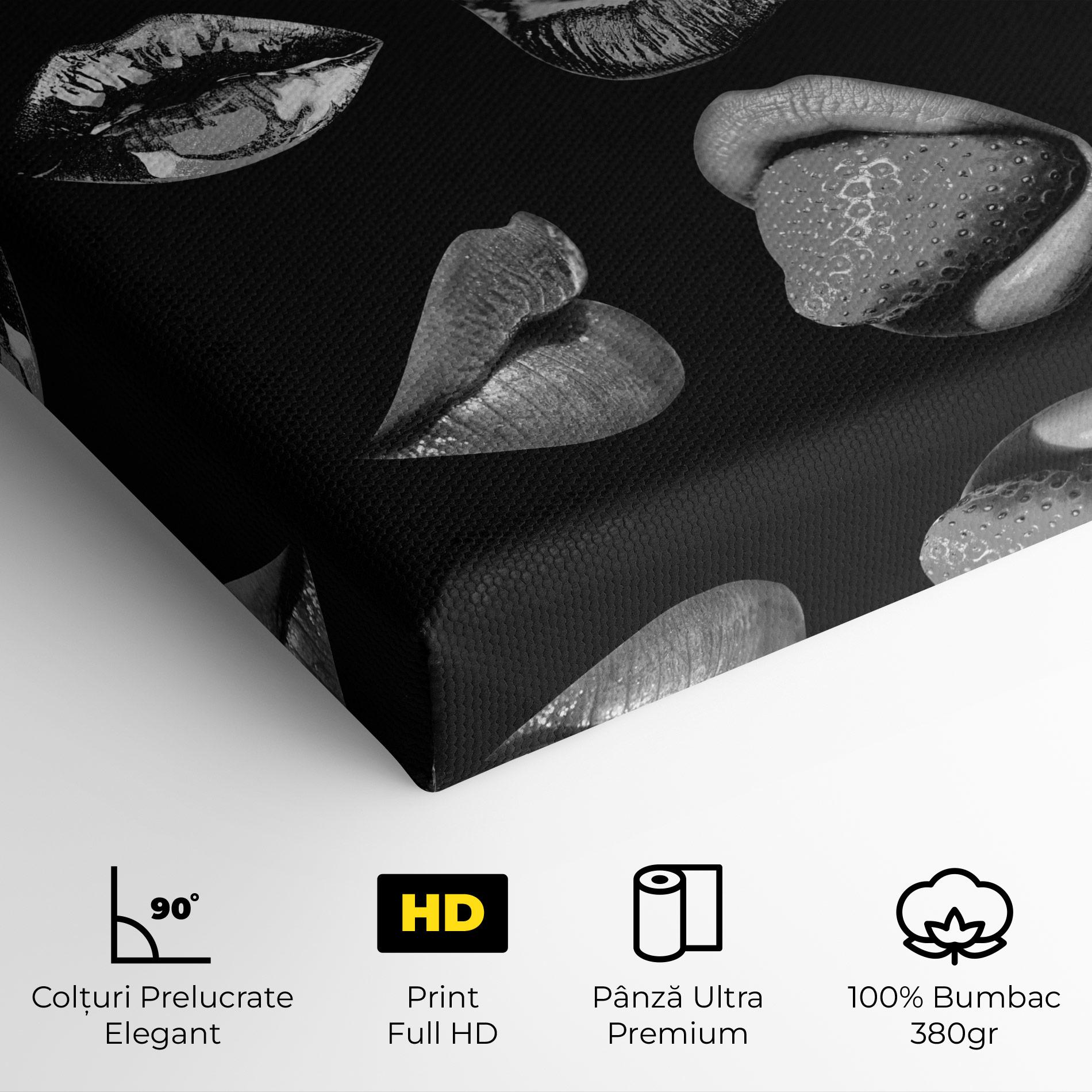 Tablou Canvas Grey Lips Collage mockup 4