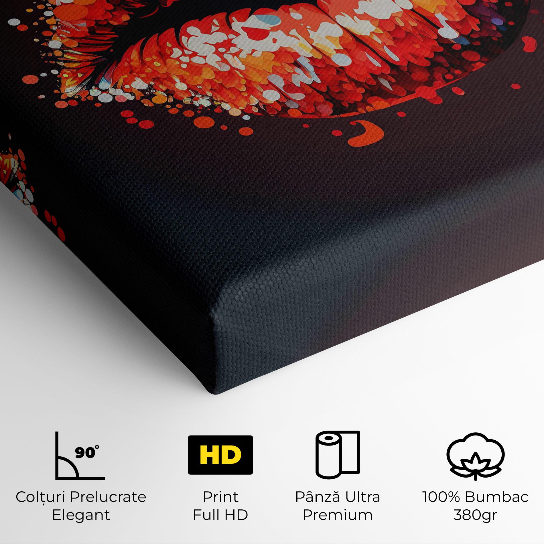 Tablou Canvas Red Lips With Word Lips It mockup 4