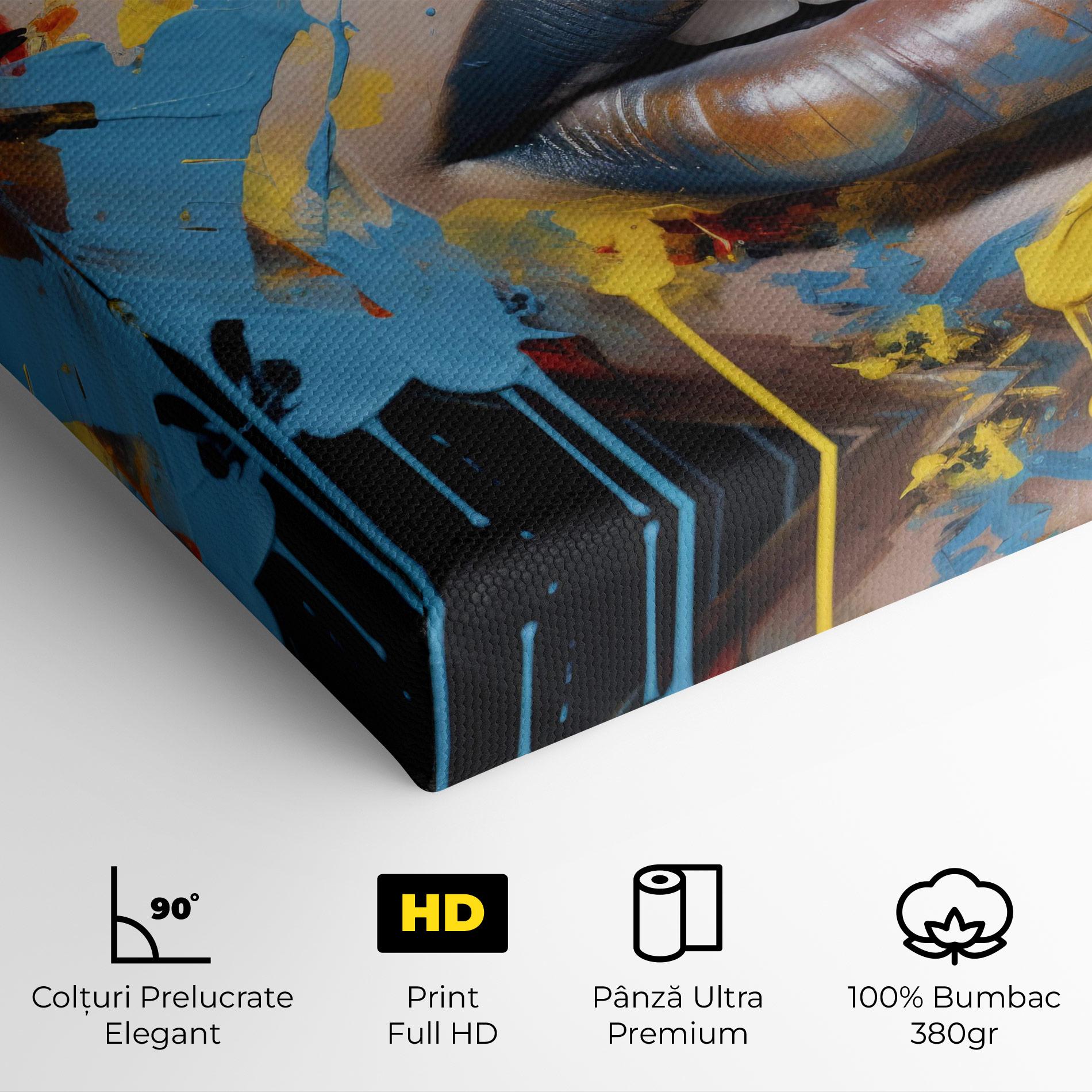 Tablou Canvas Yellow Blue Lips Art mockup 4