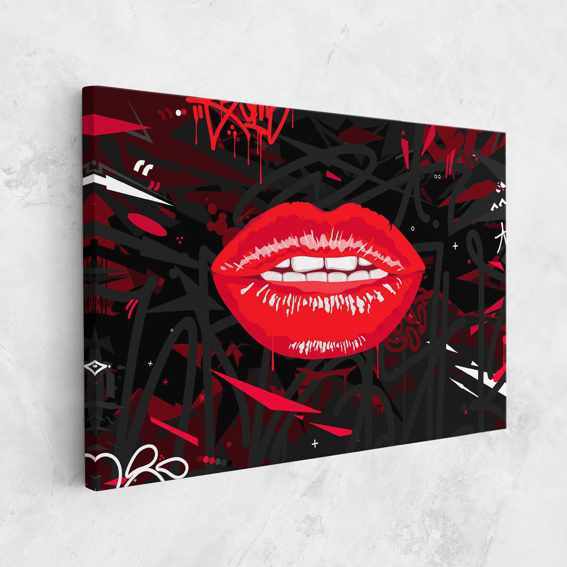Tablou Canvas Graff Lips mockup 1