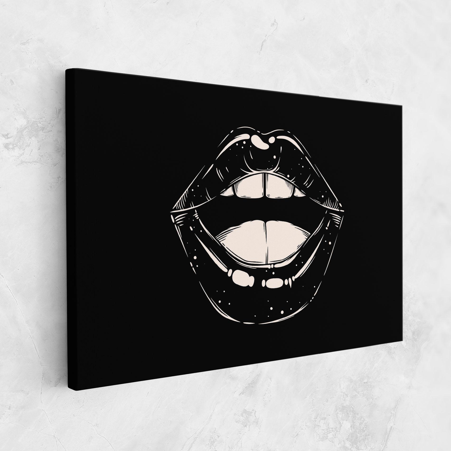 Tablou Canvas Lips On Black mockup 1