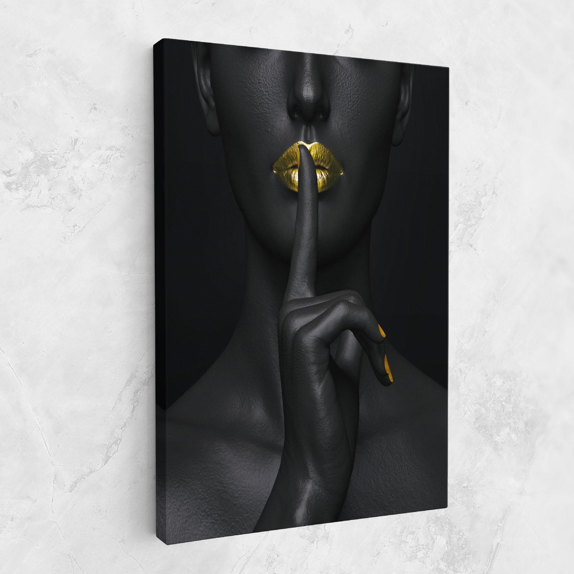 Tablou Canvas Silence Lips Portrait mockup 1