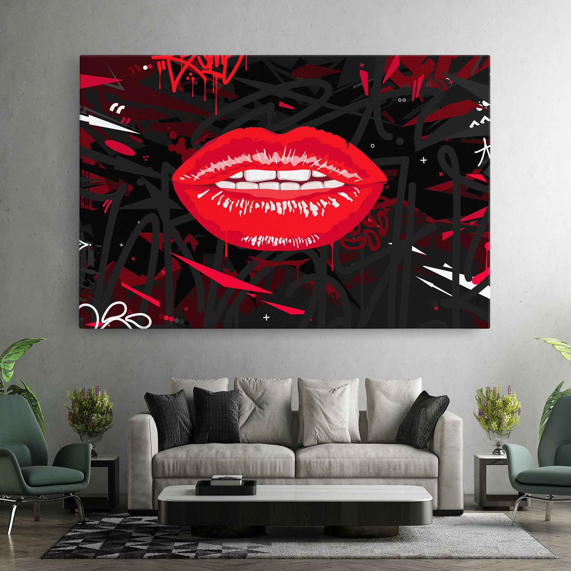 Tablou Canvas Graff Lips mockup 7
