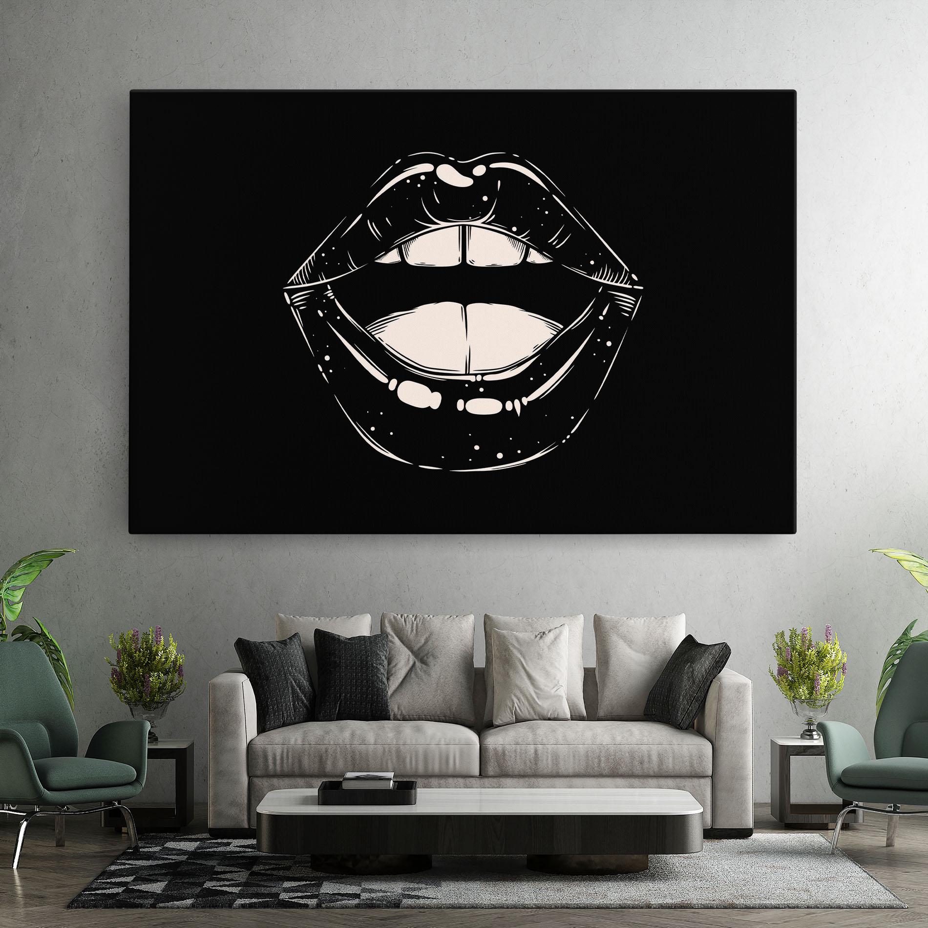 Tablou Canvas Lips On Black mockup 7