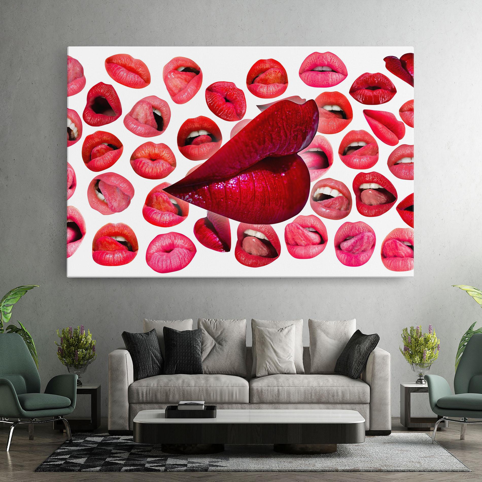 Tablou Canvas Red Lip Female mockup 7