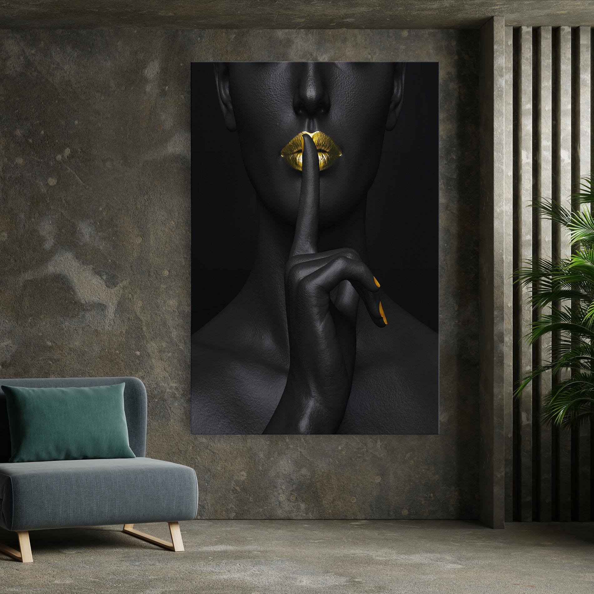 Tablou Canvas Silence Lips Portrait mockup 7