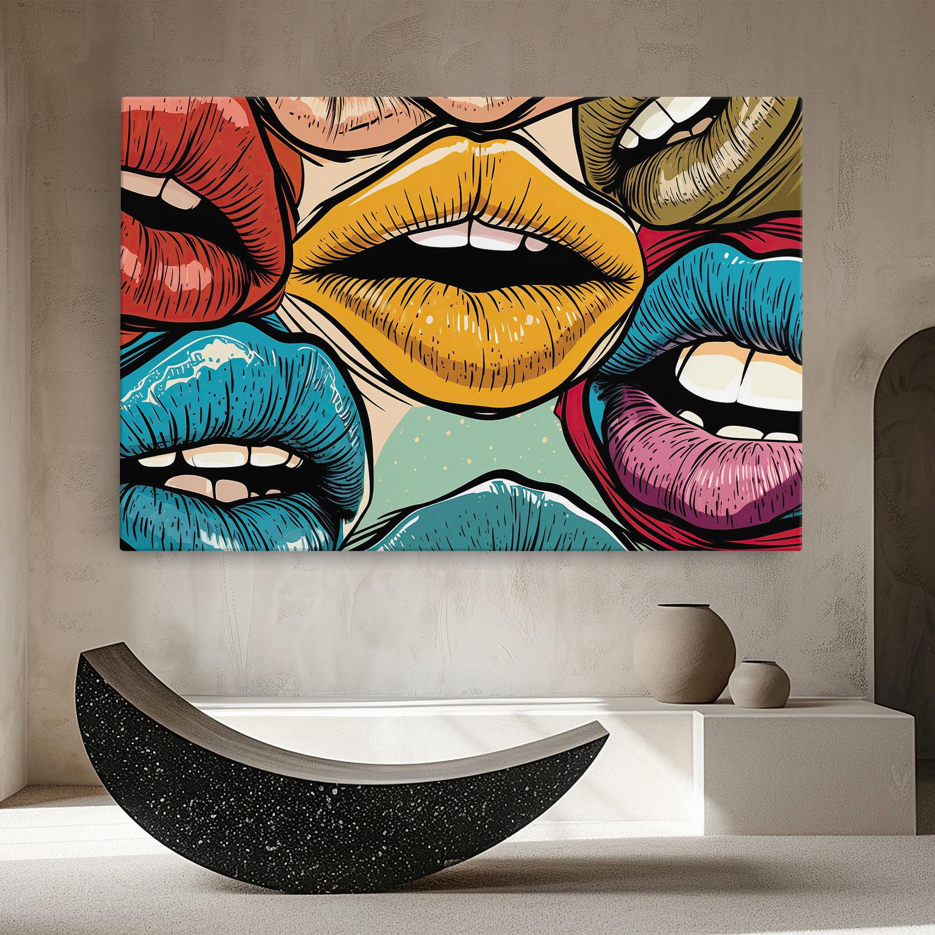 Tablou Canvas Comic Book Color Lips mockup 8