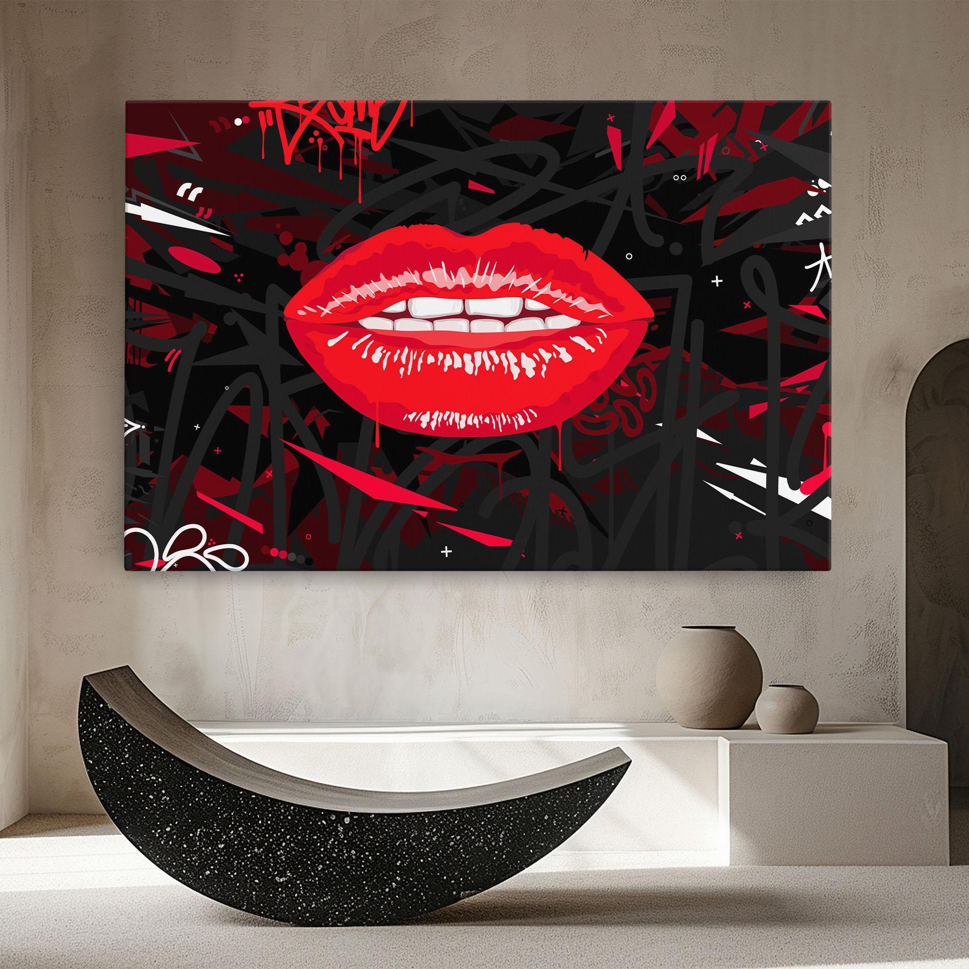 Tablou Canvas Graff Lips mockup 8