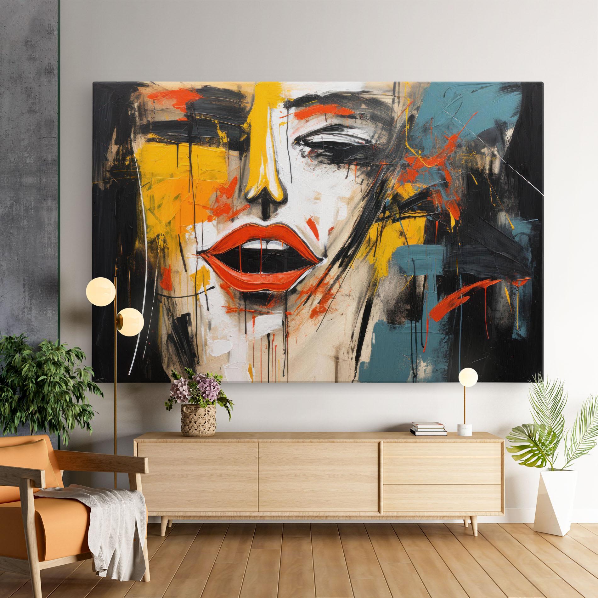 Tablou Canvas Abstract Woman Lips mockup 9