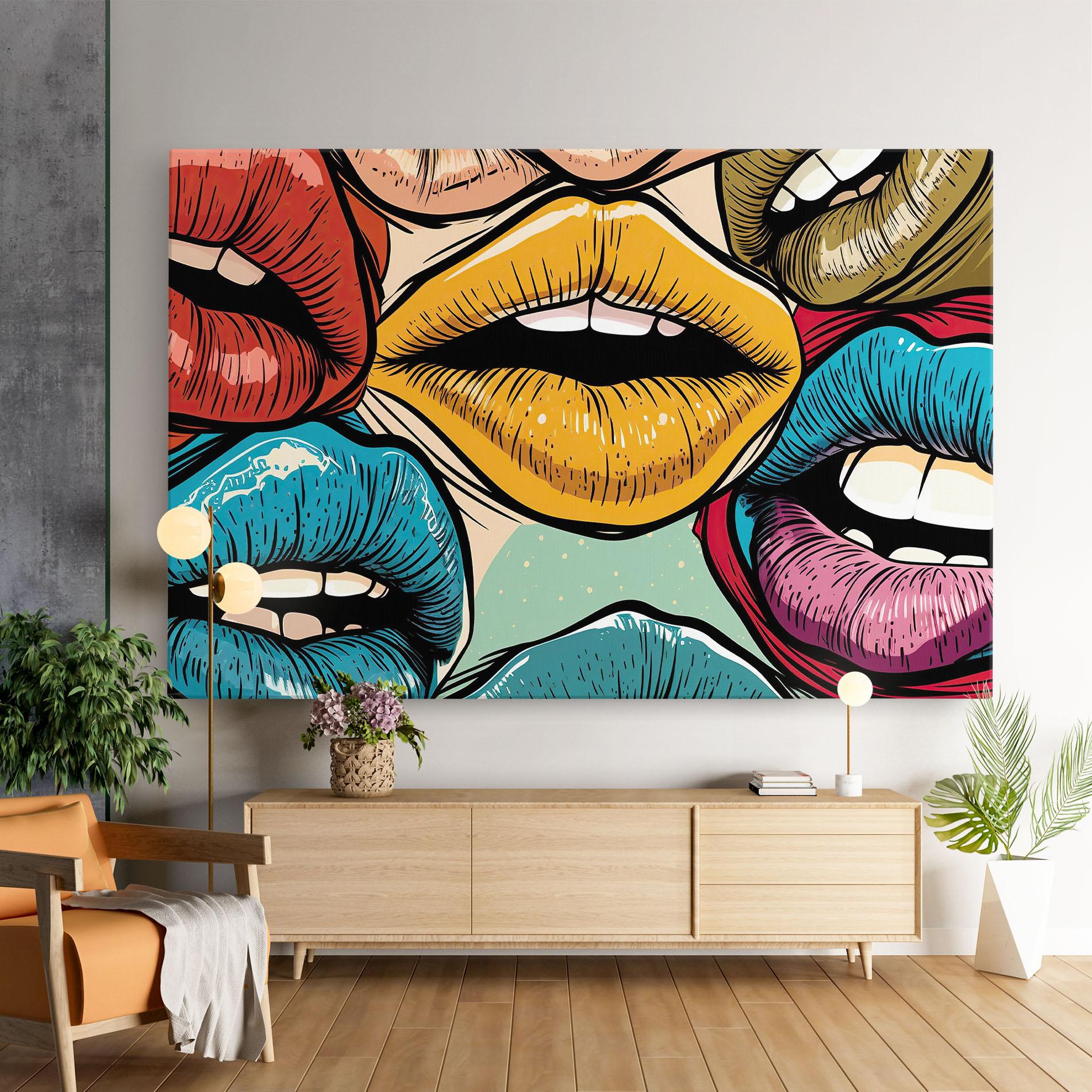 Tablou Canvas Comic Book Color Lips mockup 9