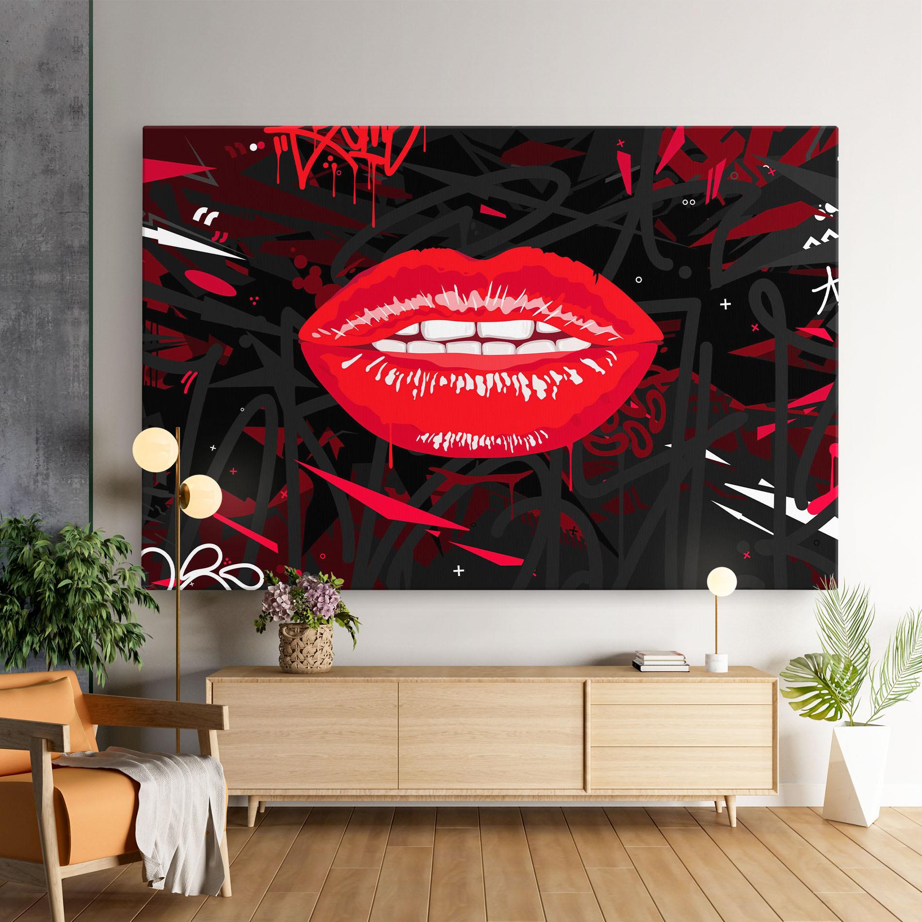 Tablou Canvas Graff Lips mockup 9