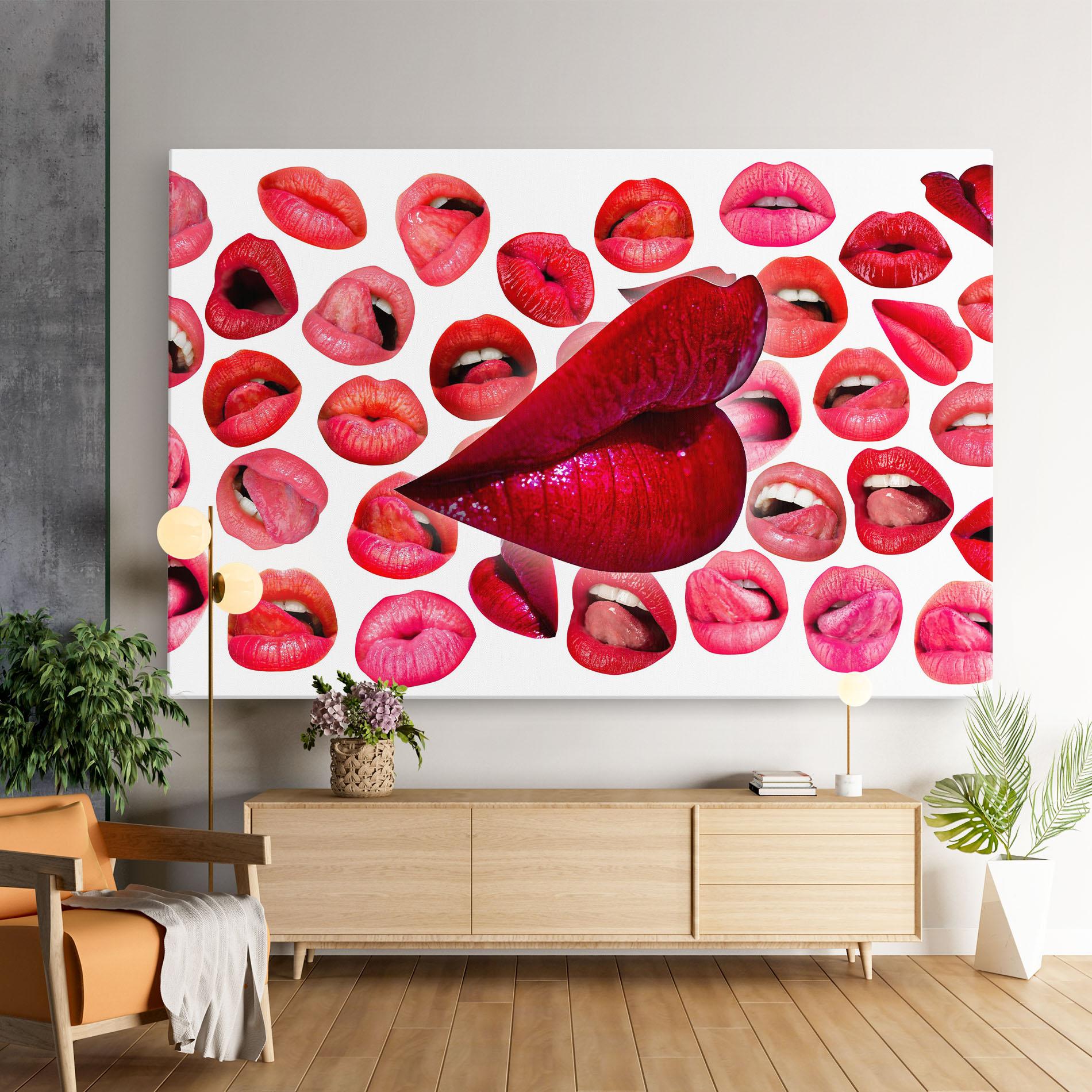 Tablou Canvas Red Lip Female mockup 9