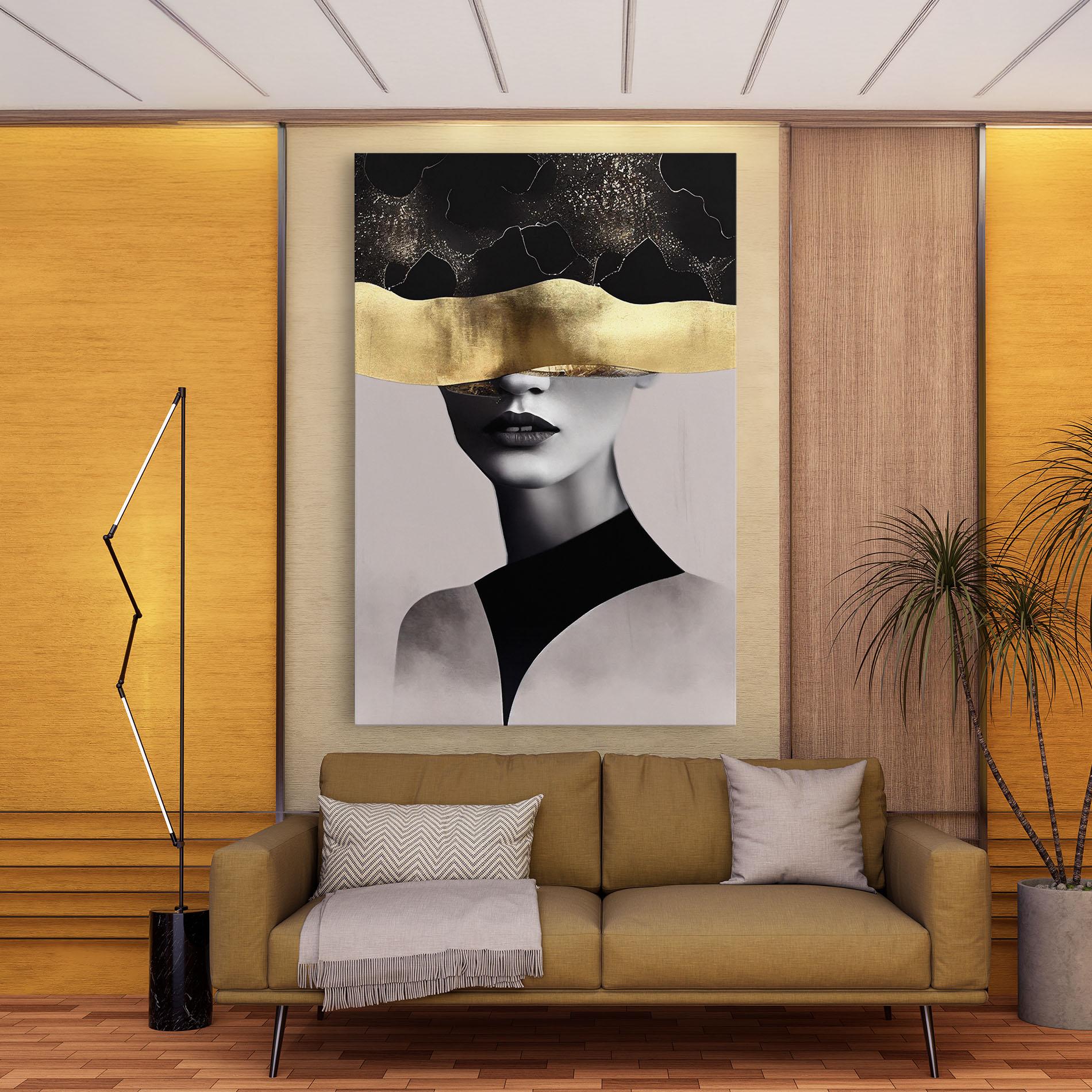 Tablou Canvas Grey Lips mockup 9