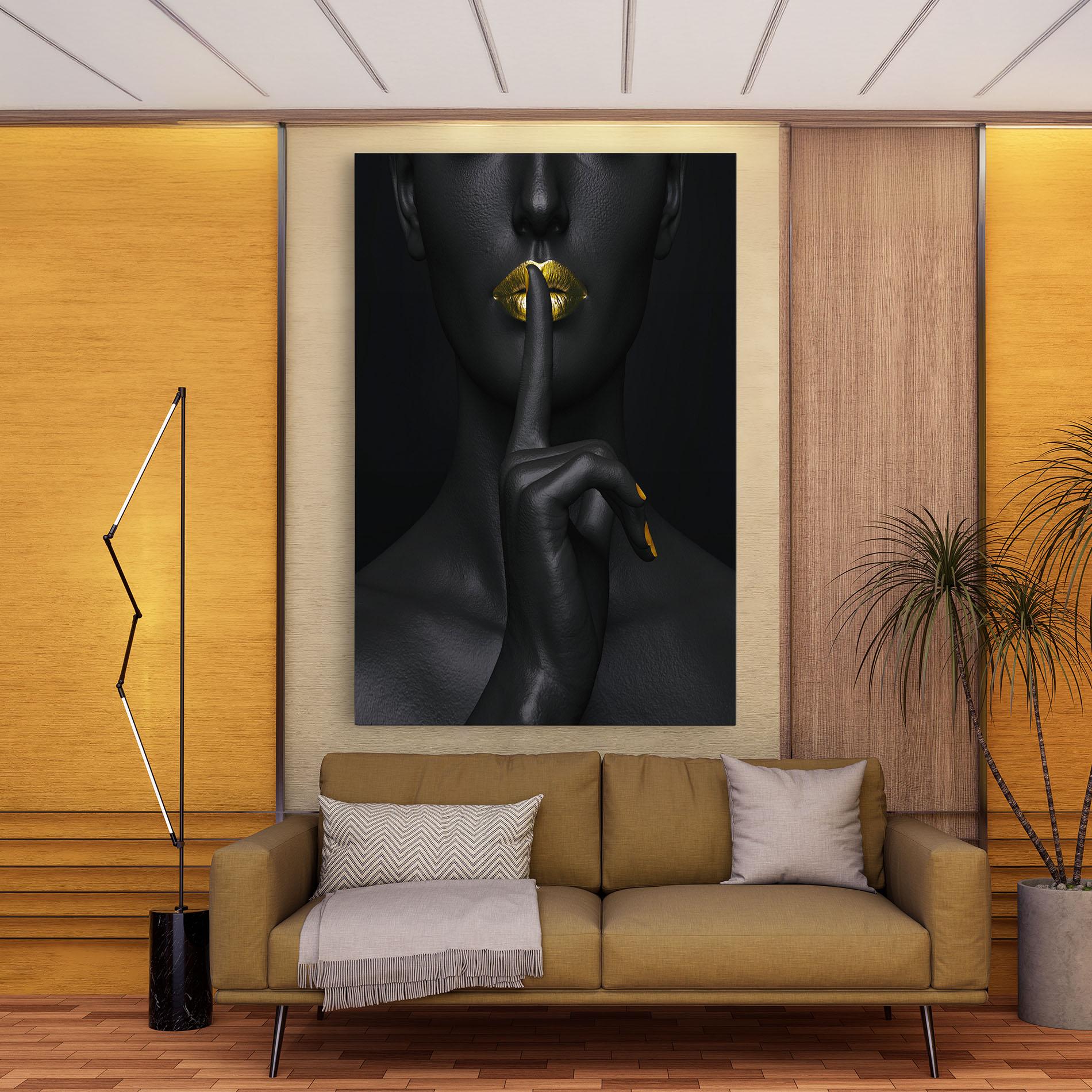 Tablou Canvas Silence Lips Portrait mockup 9