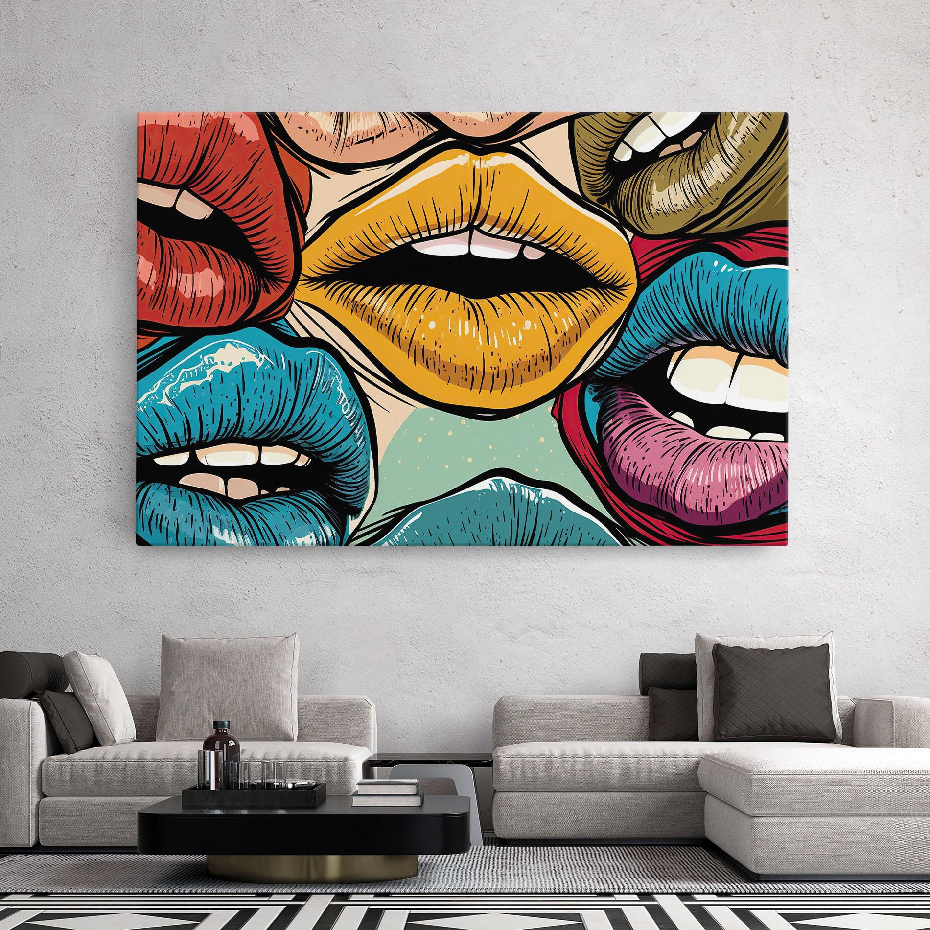 Tablou Canvas Comic Book Color Lips mockup 2