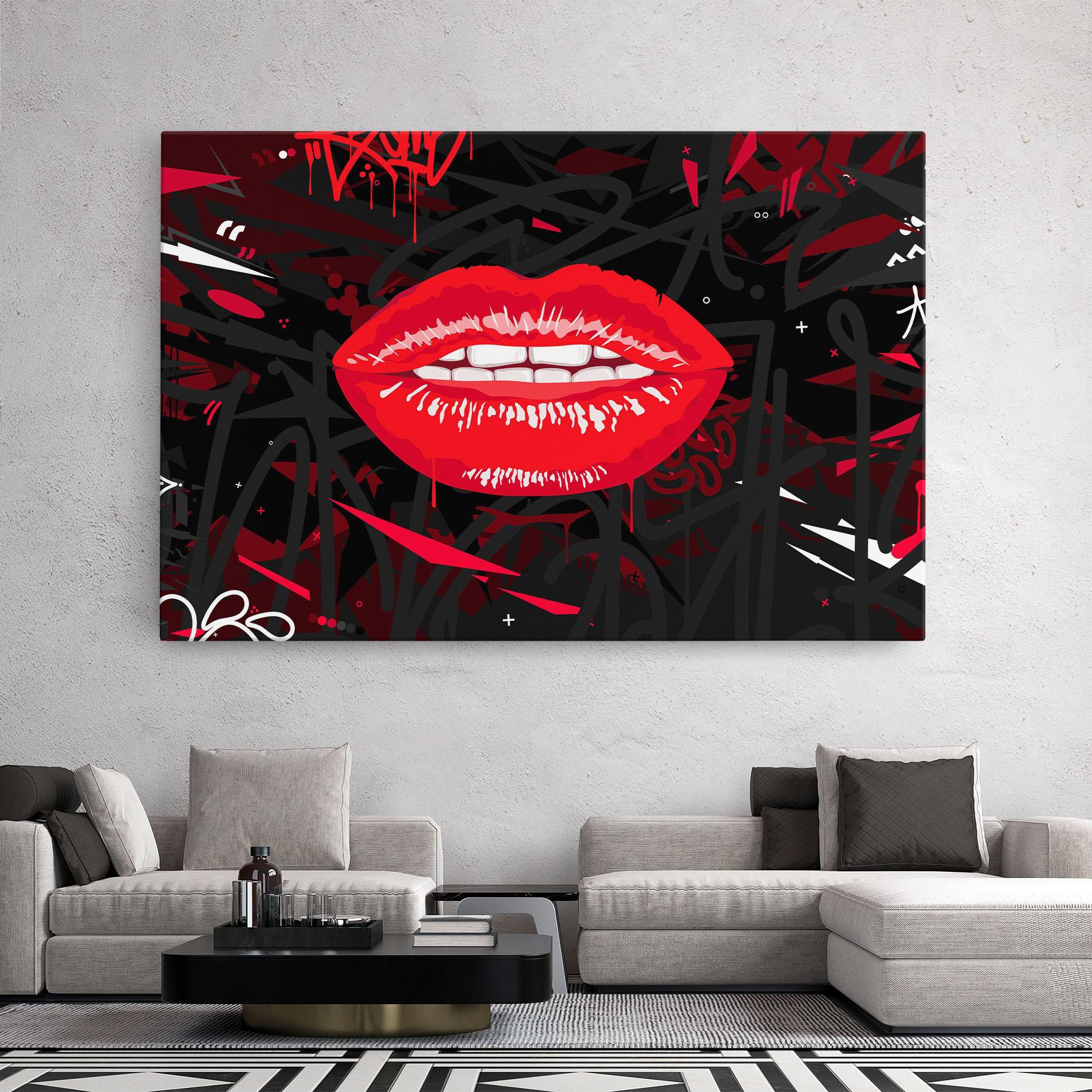 Tablou Canvas Graff Lips mockup 2