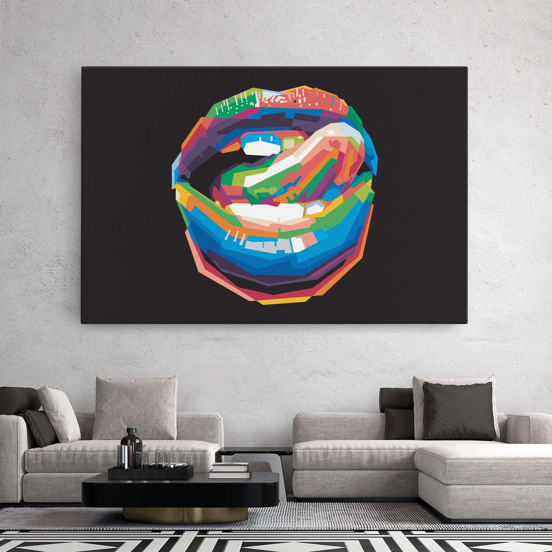 Tablou Canvas Lips Toungue mockup 2