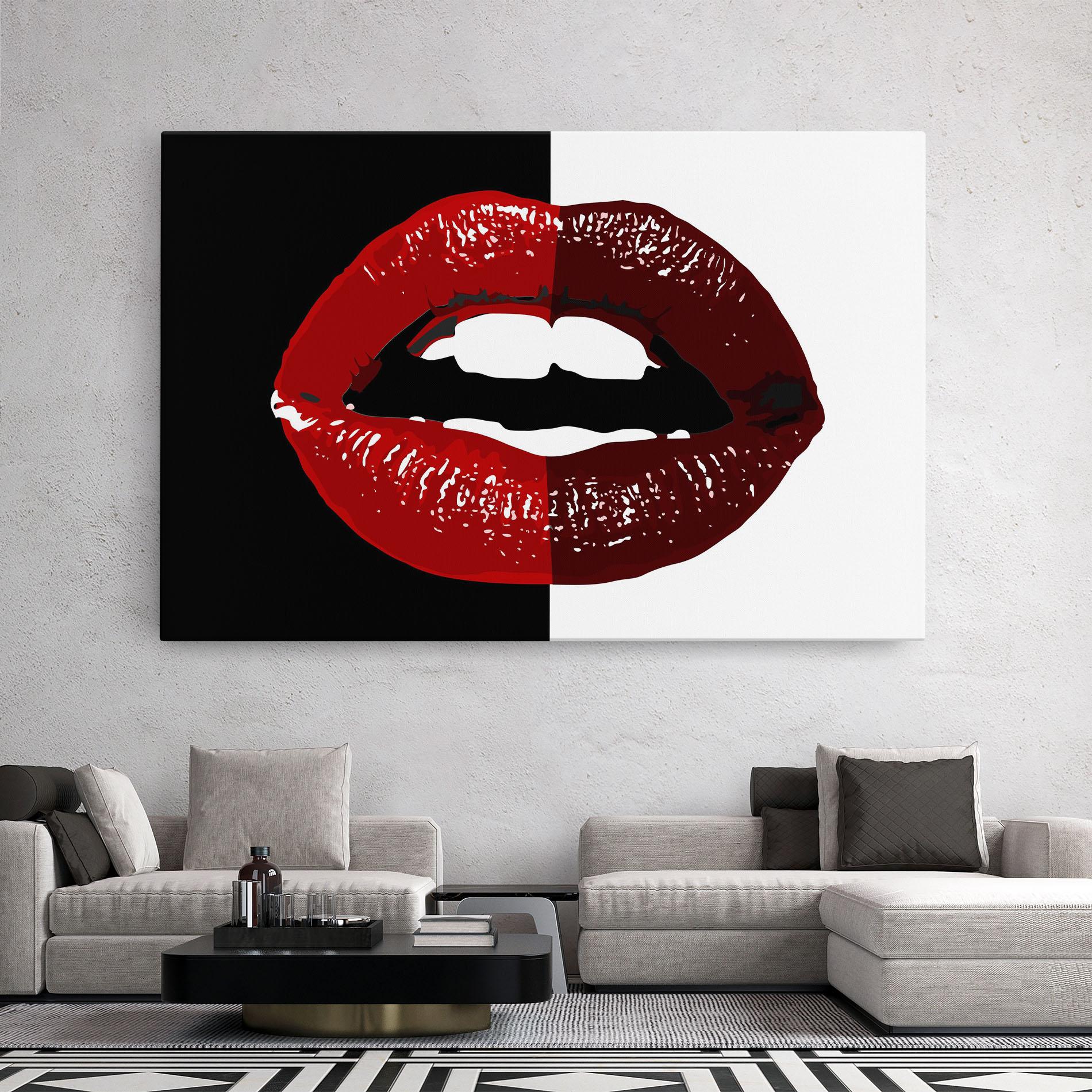 Tablou Canvas Red Shade Lips mockup 2