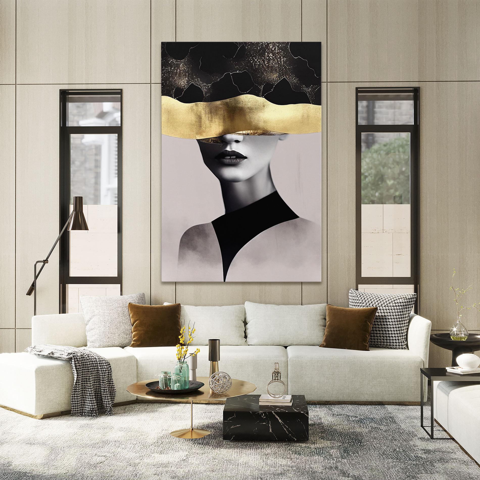 Tablou Canvas Grey Lips mockup 2