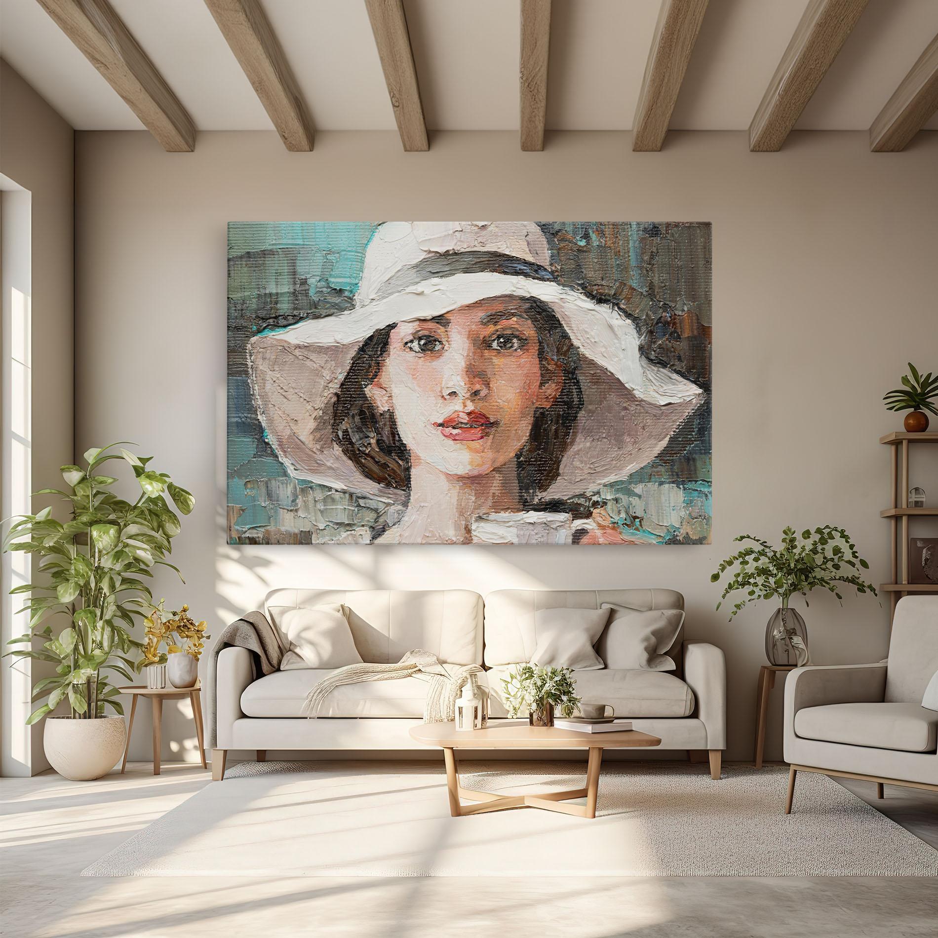 Tablou Canvas White Lady mockup 6